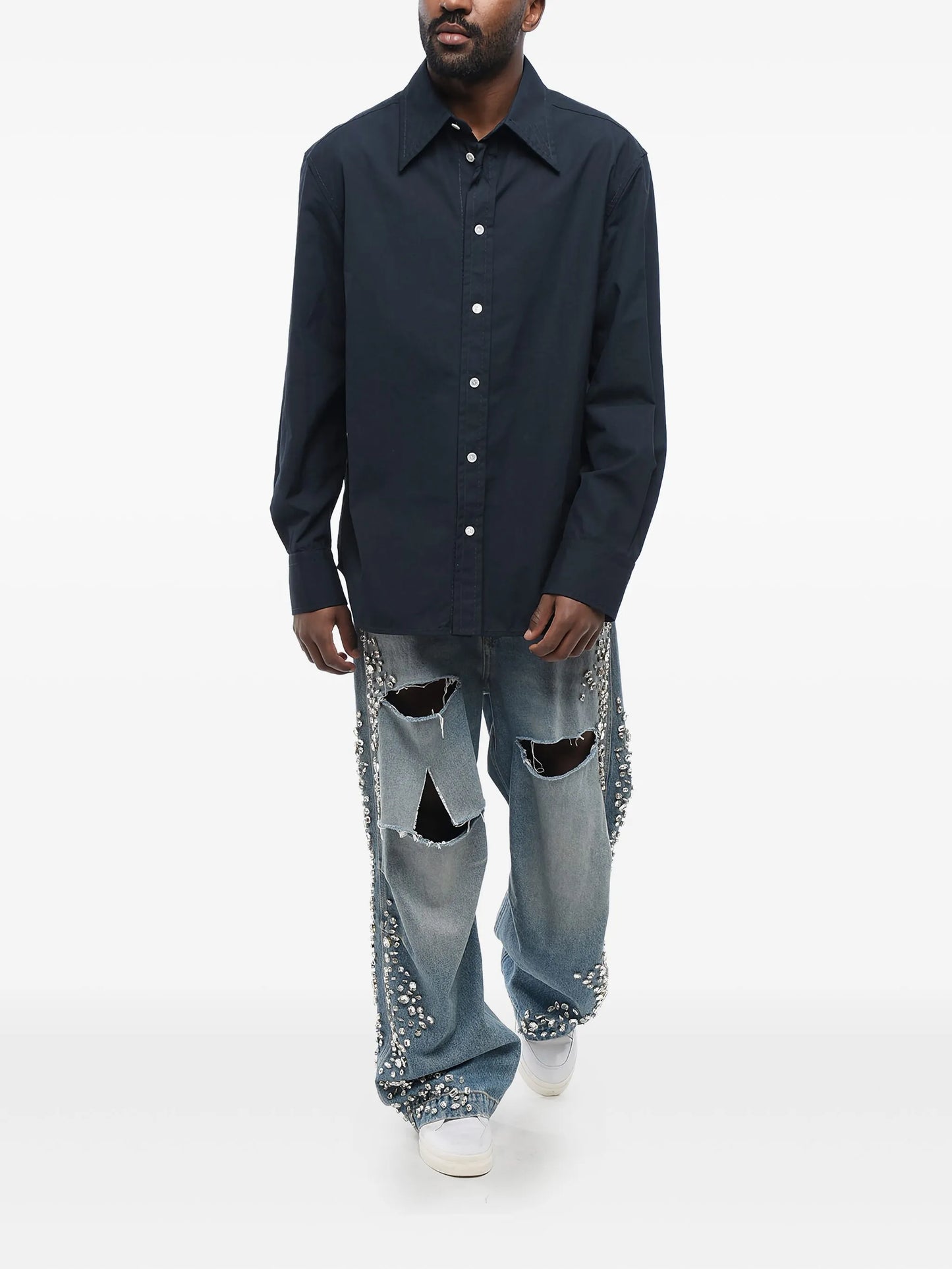 Compact button-up cotton shirt