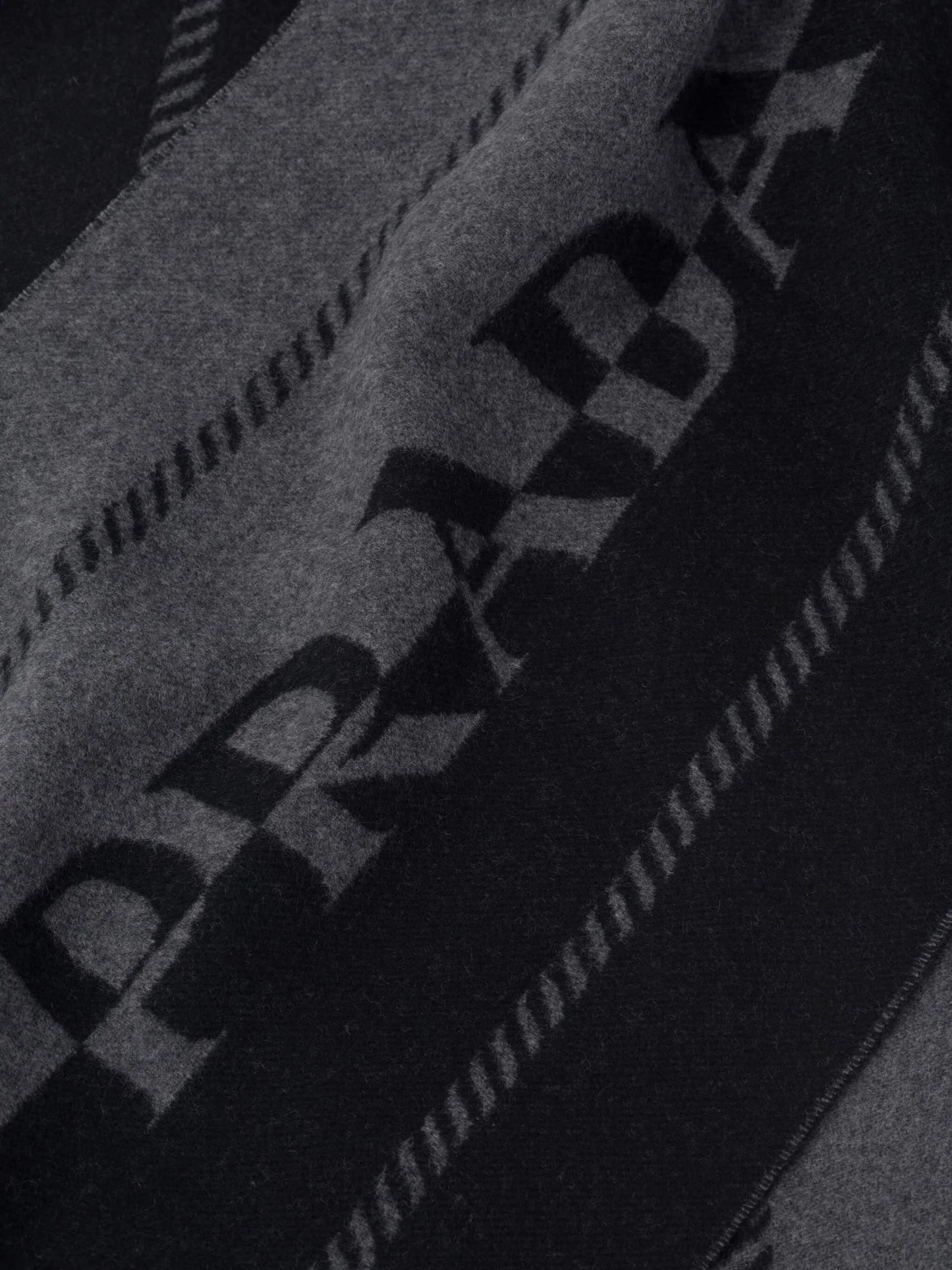 logo-jacquard wool scarf
