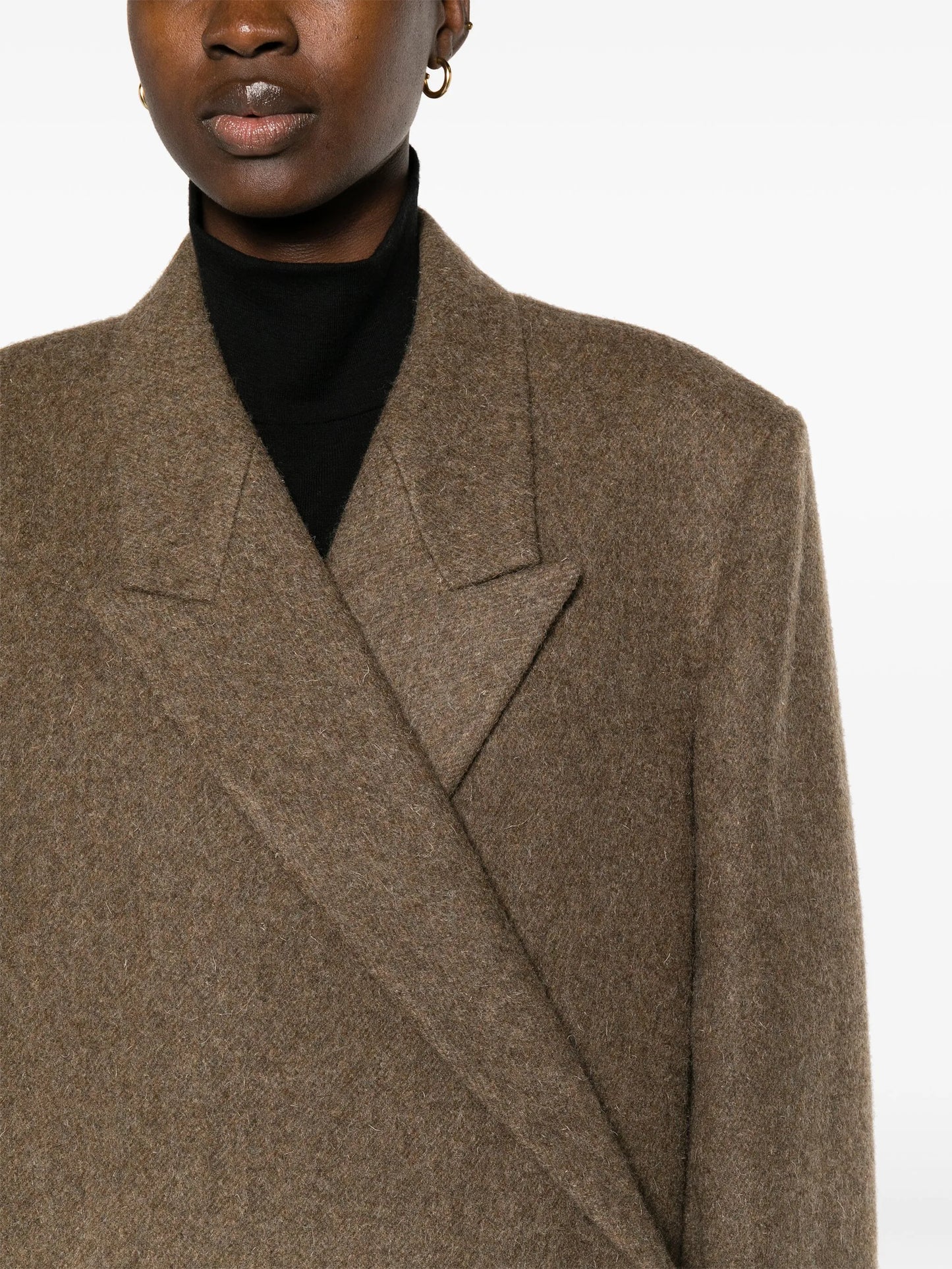peak-lapels wool coat