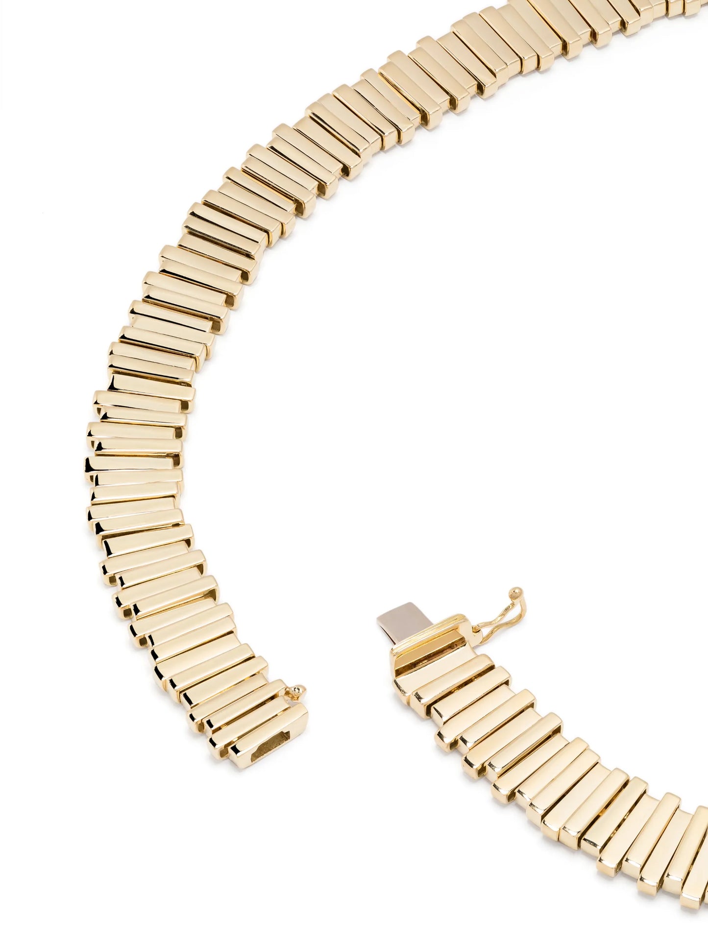 18kt yellow gold Jagged baguette necklace