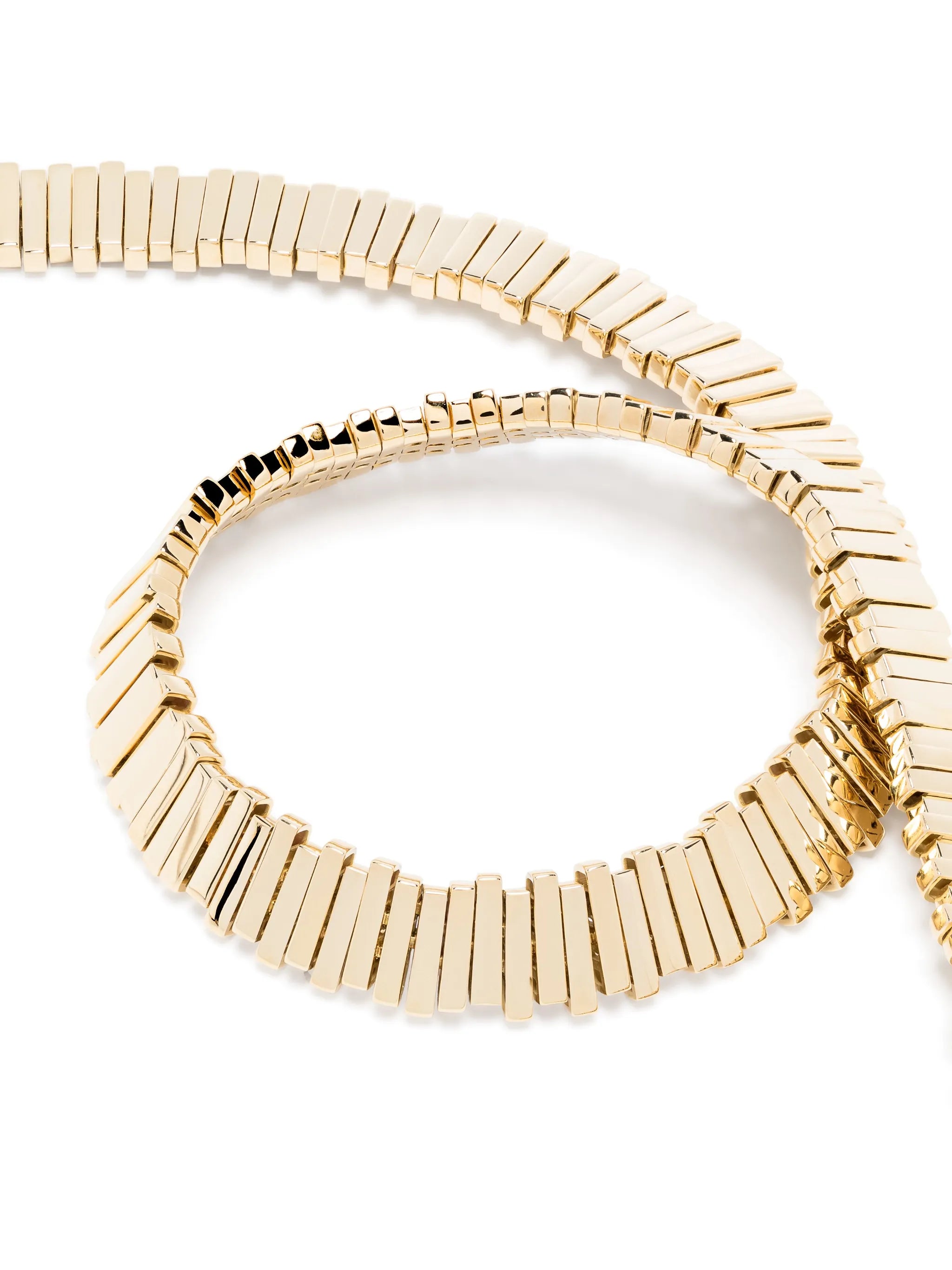 18kt yellow gold Jagged baguette necklace