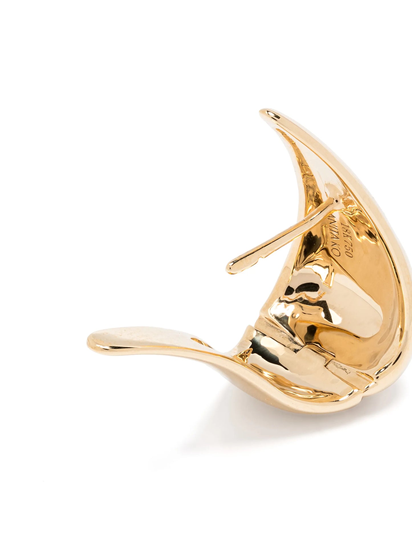 18k yellow gold claw-shaped earrings