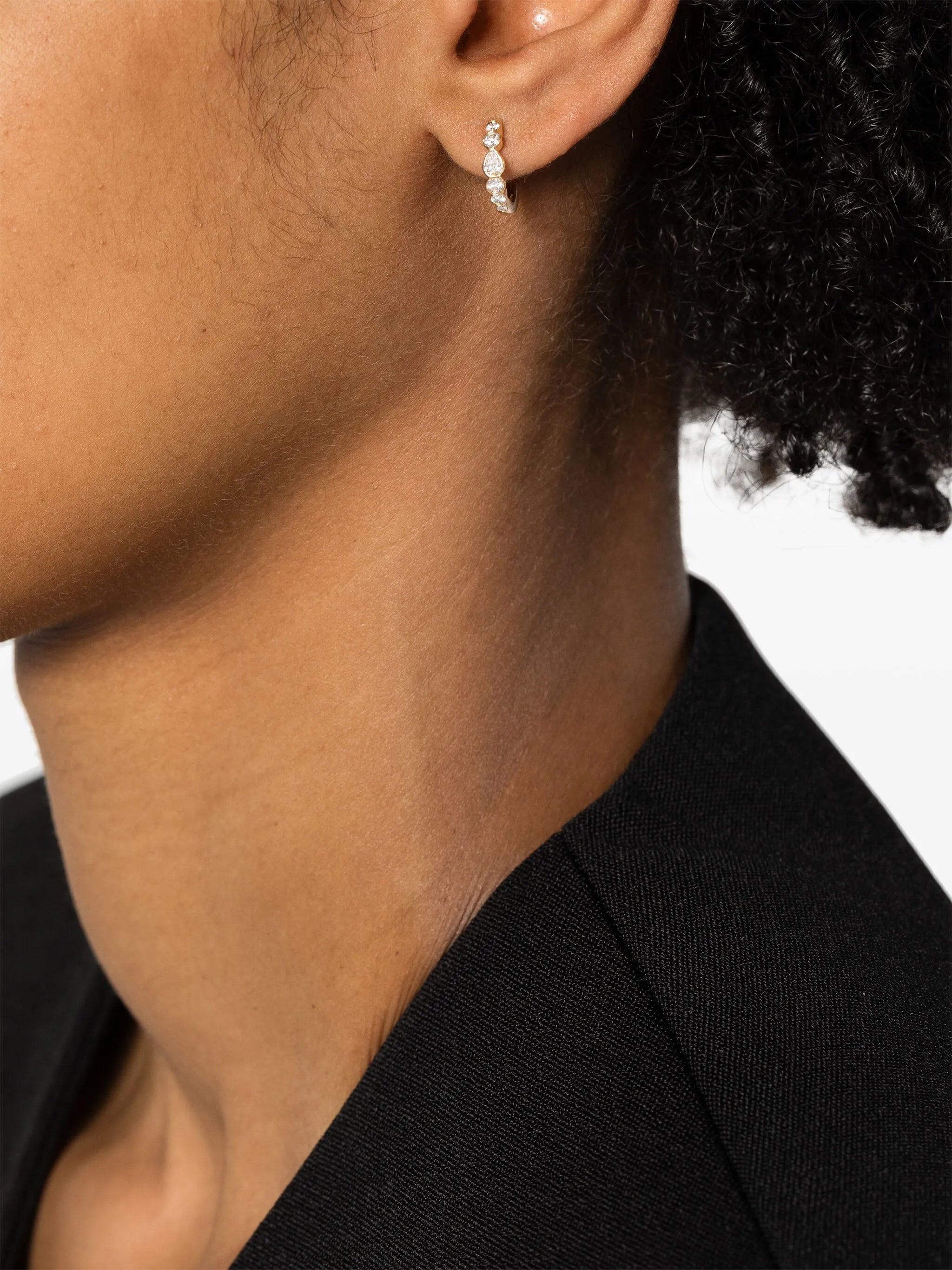18k yellow gold Beverly diamond earrings