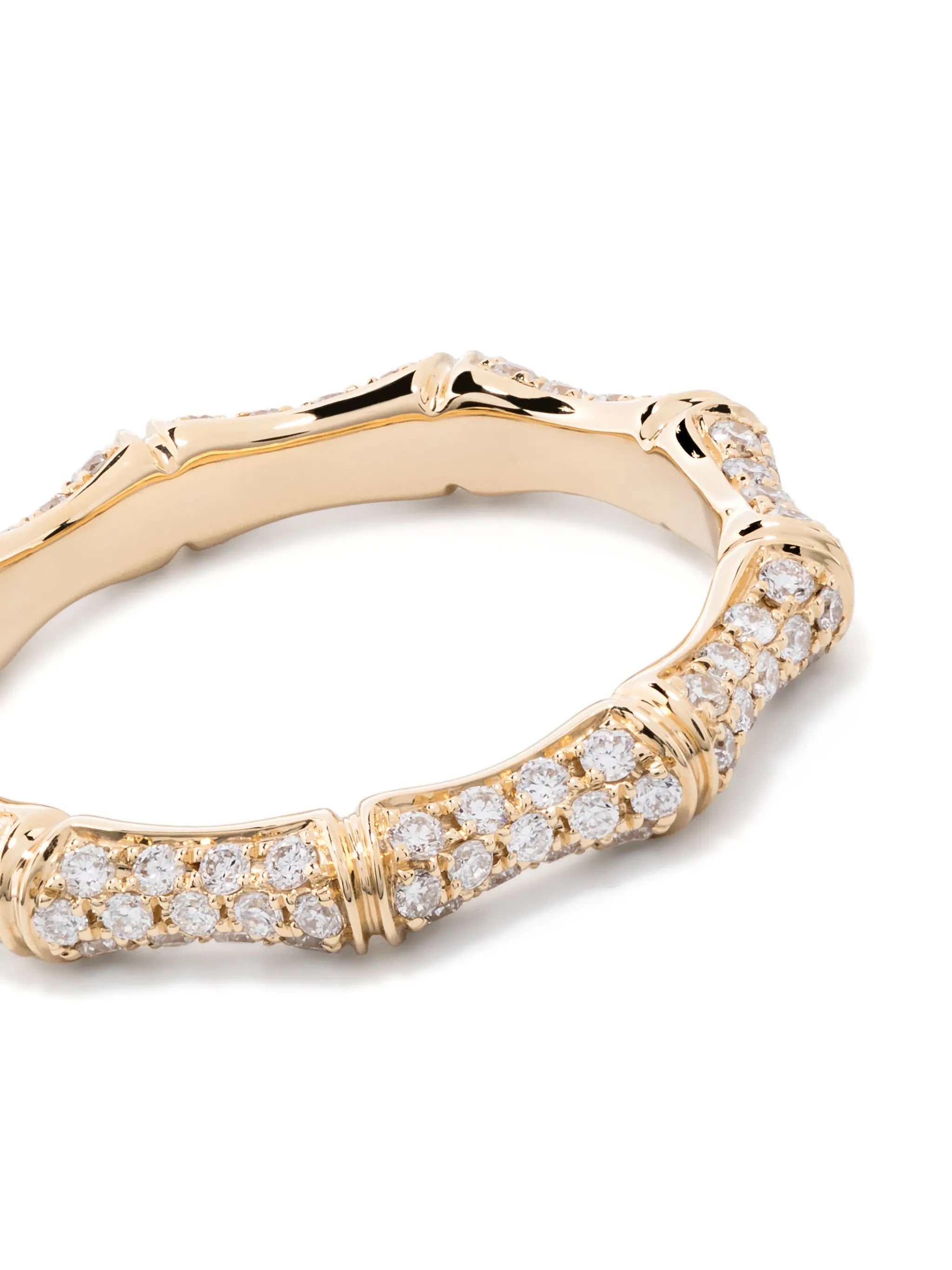 18kt yellow gold Bamboo diamond ring