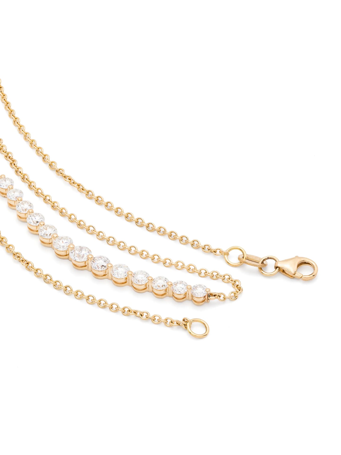 18kt yellow gold Crescent diamond necklace
