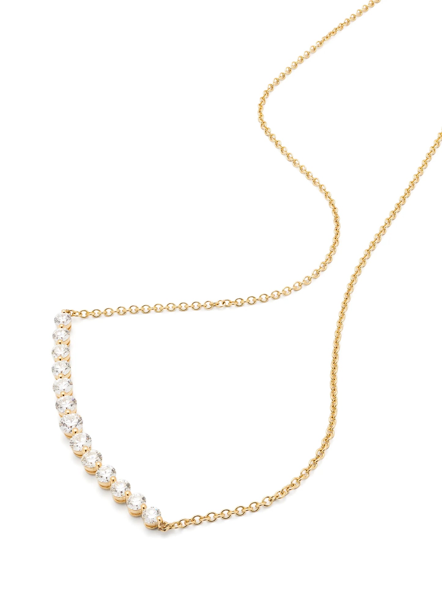 18kt yellow gold Crescent diamond necklace