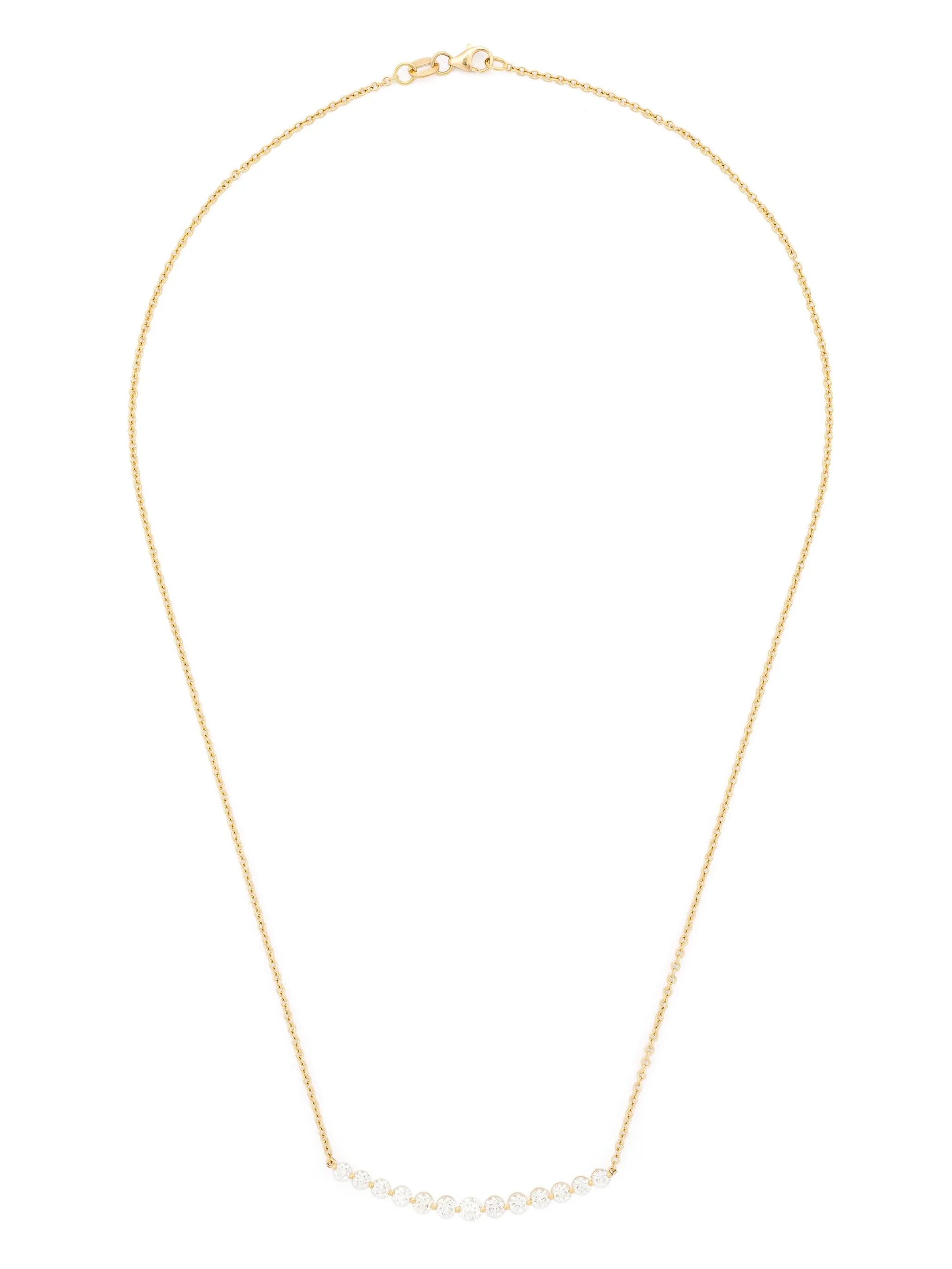 18kt yellow gold Crescent diamond necklace
