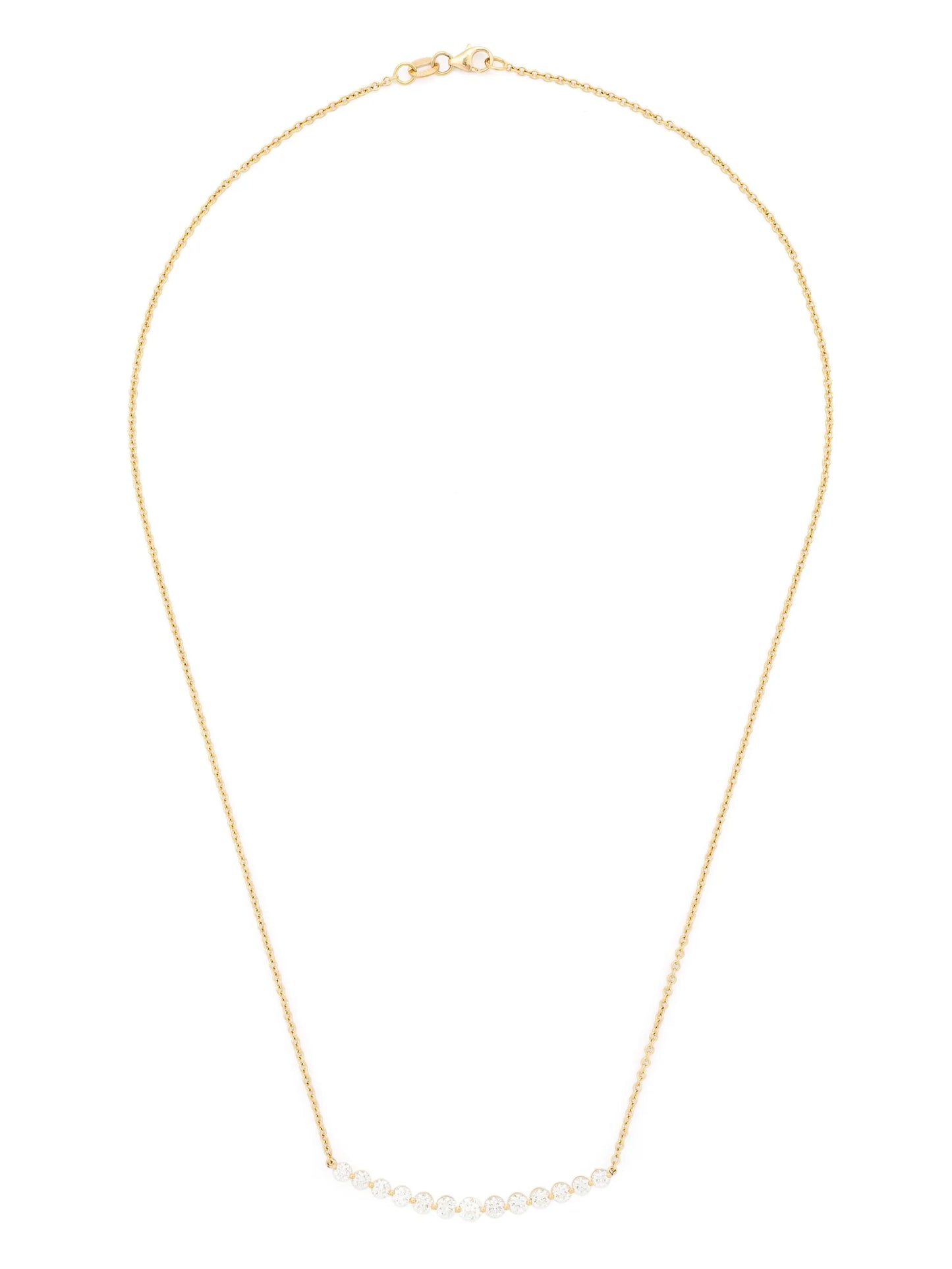 18kt yellow gold Crescent diamond necklace