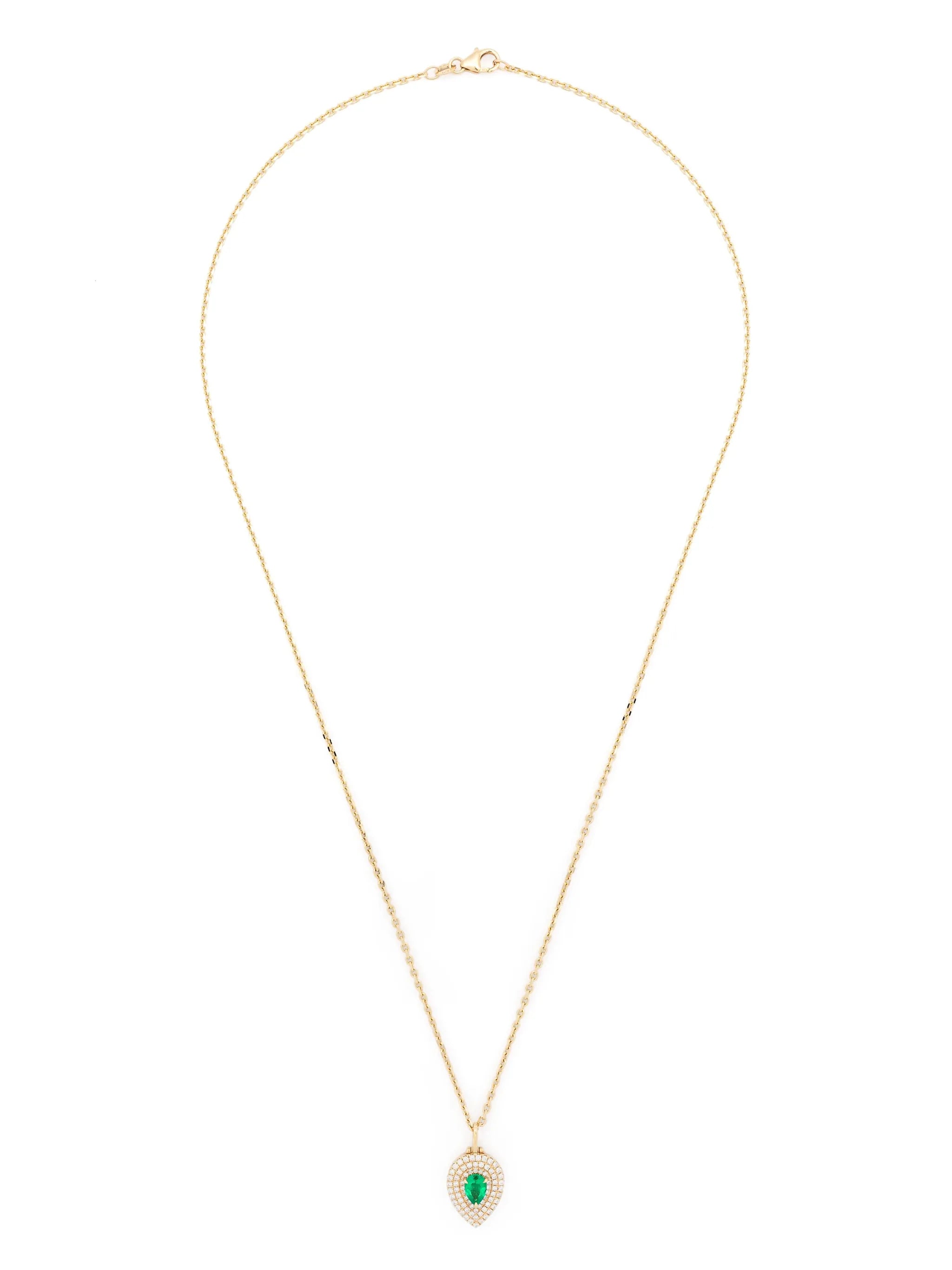 18k yellow gold LouLou emerald and diamond locket necklace