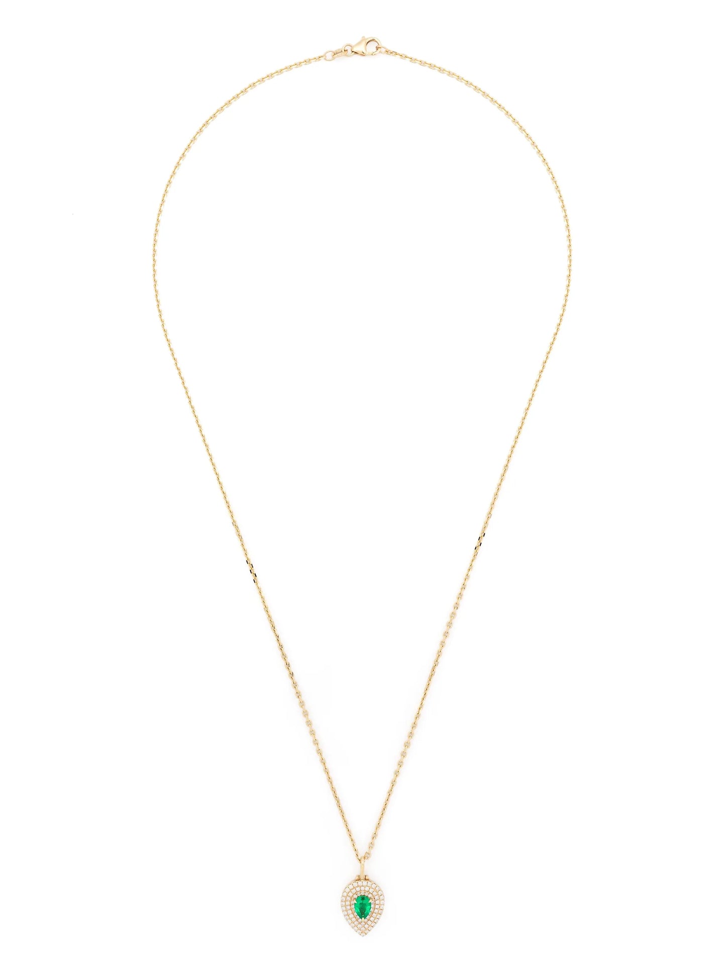 18k yellow gold LouLou emerald and diamond locket necklace