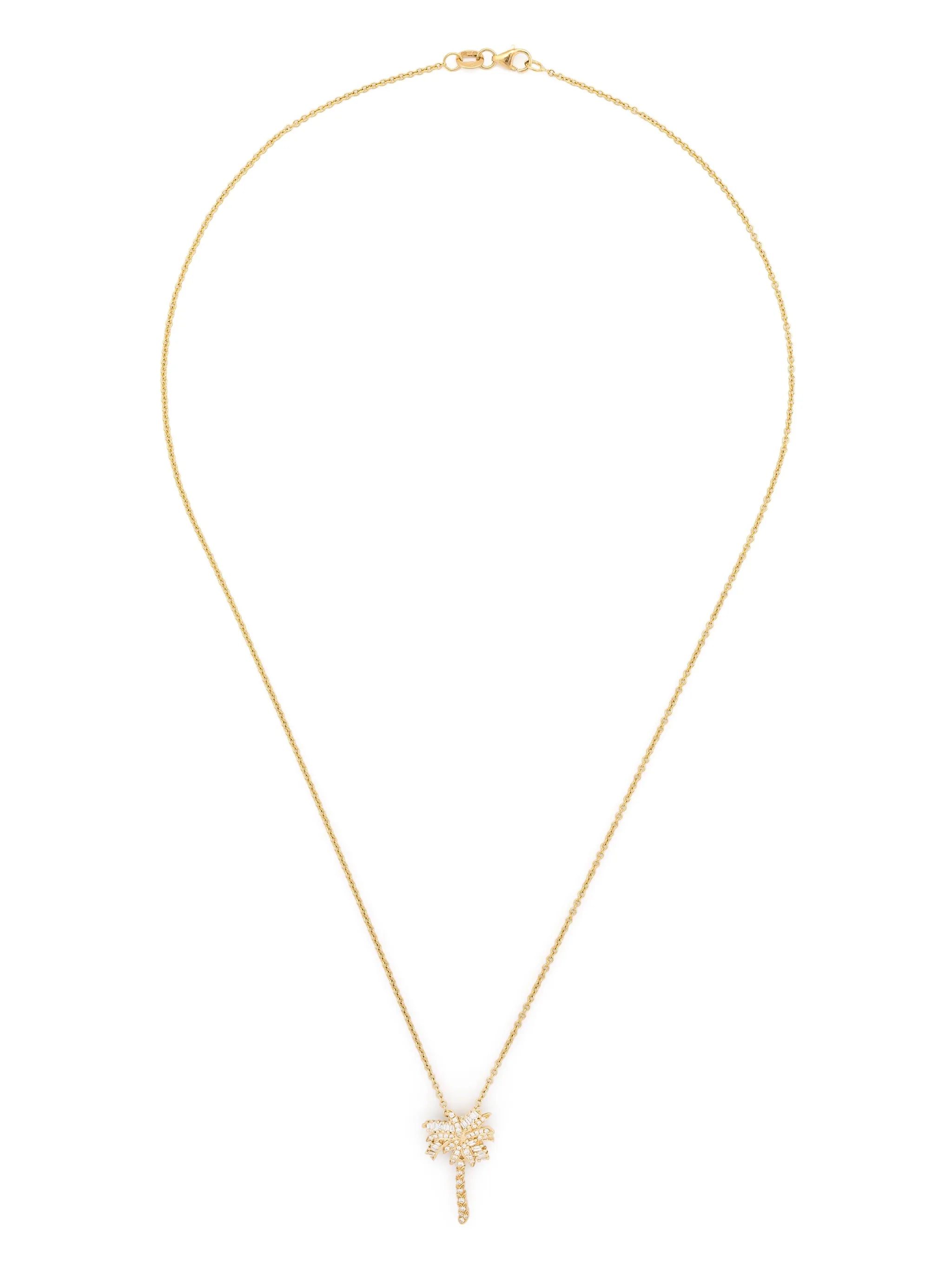 18kt yellow gold Palm Tree diamond necklace