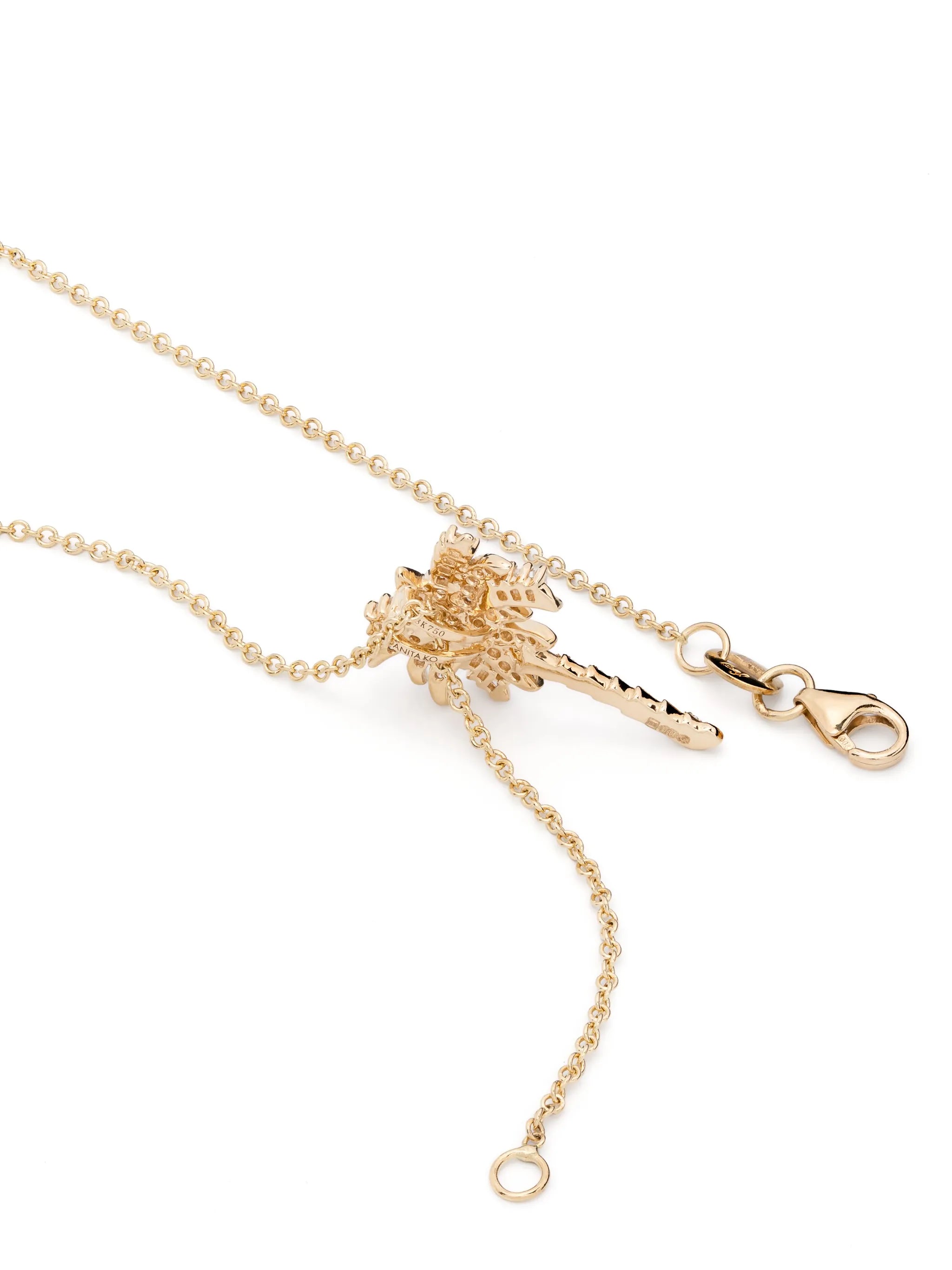 18kt yellow gold Palm Tree diamond necklace