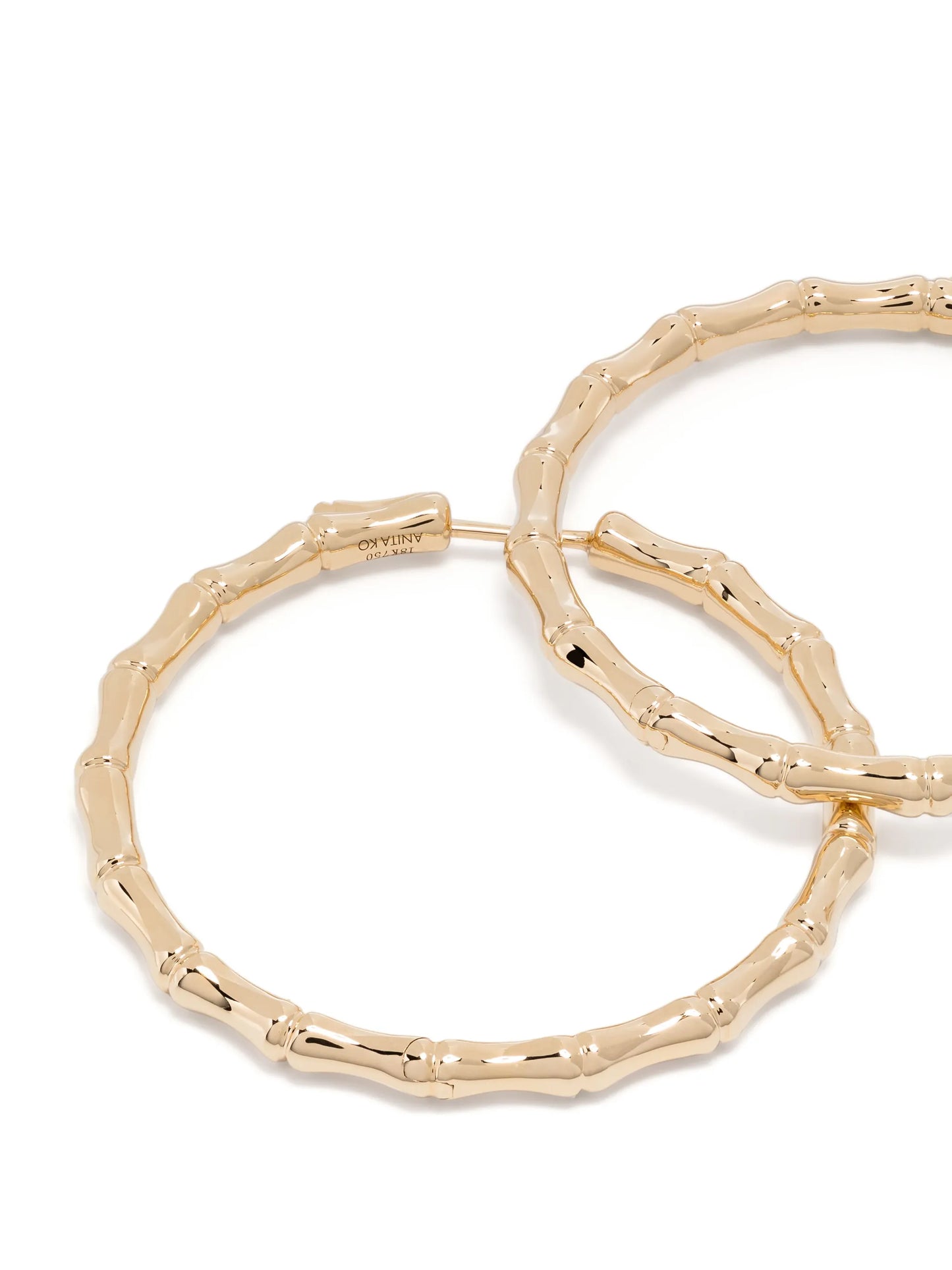 18kt yellow gold Bamboo hoop earrings