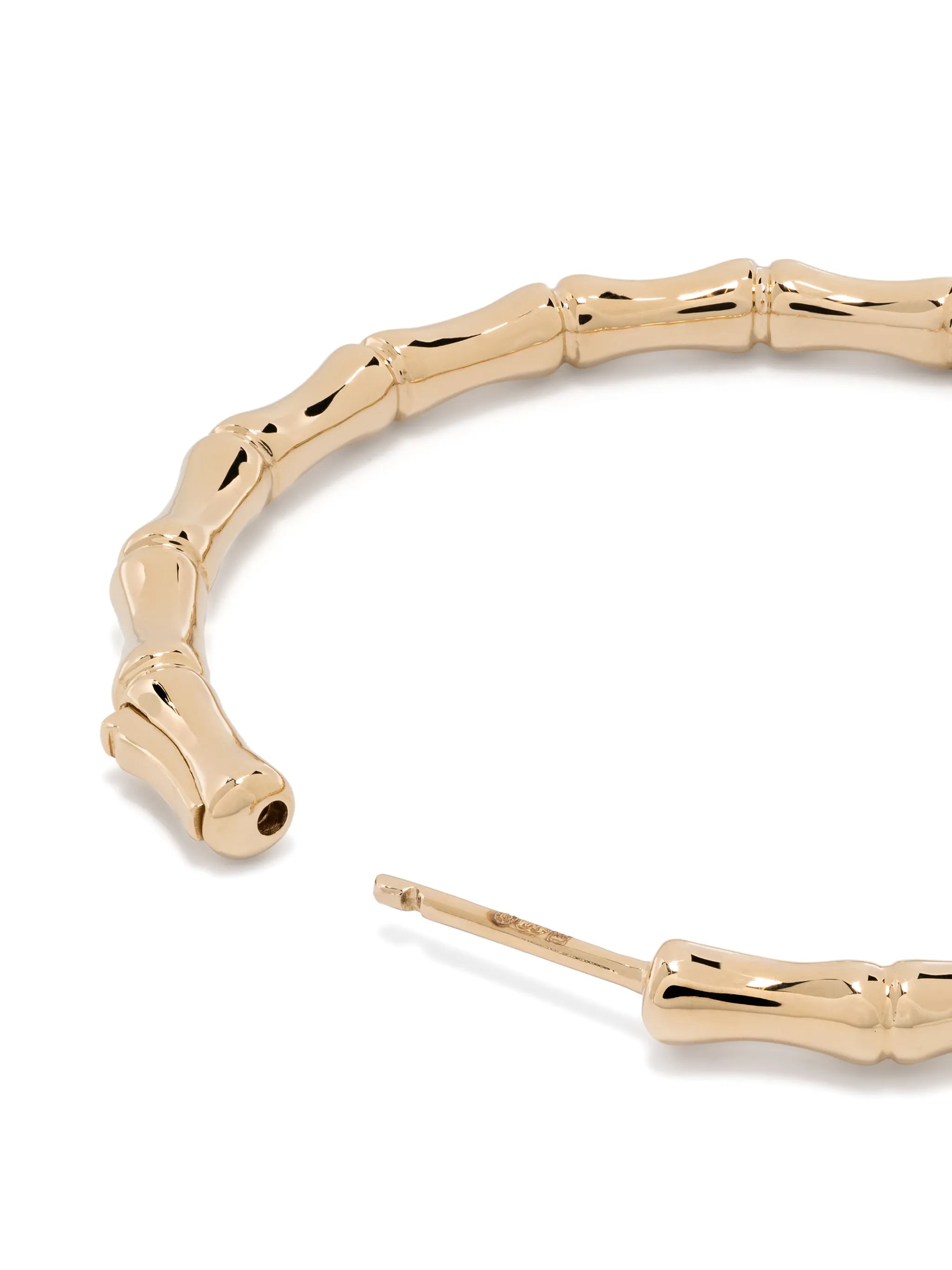 18kt yellow gold Bamboo hoop earrings