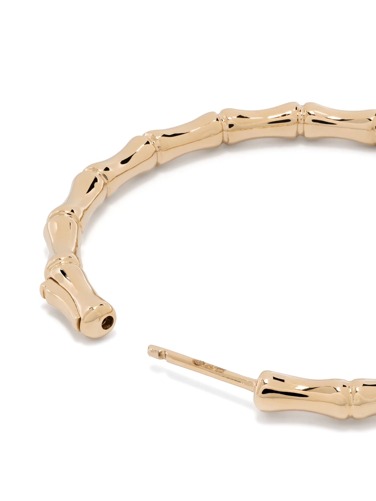 18kt yellow gold Bamboo hoop earrings
