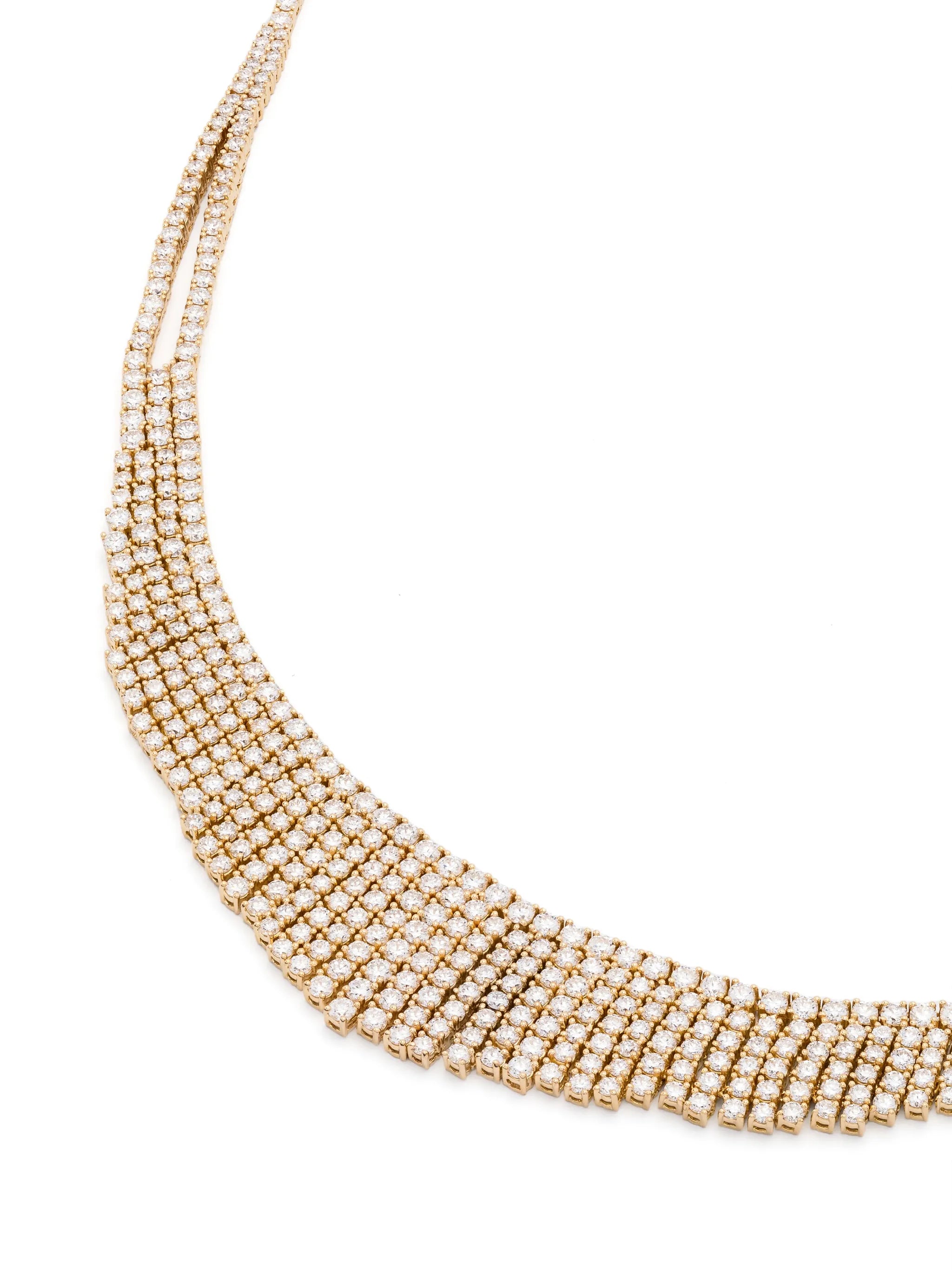 18kt yellow gold Selene diamond necklace