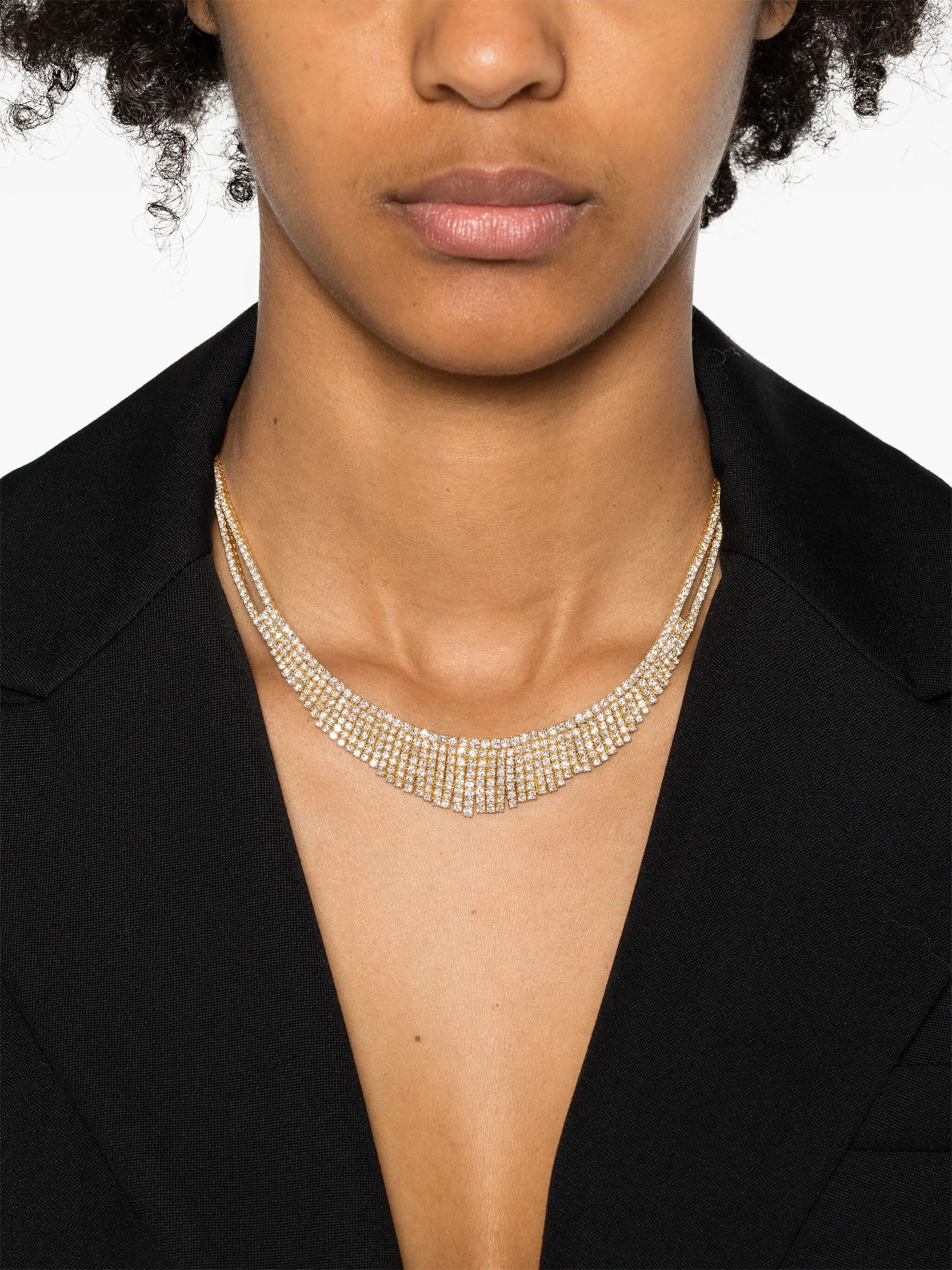 18kt yellow gold Selene diamond necklace