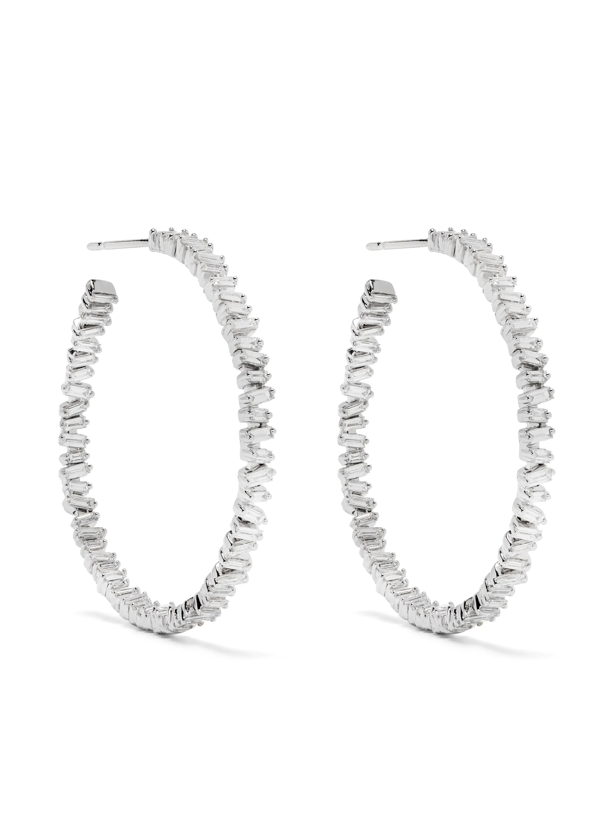 18kt gold Fireworks diamond hoop earrings
