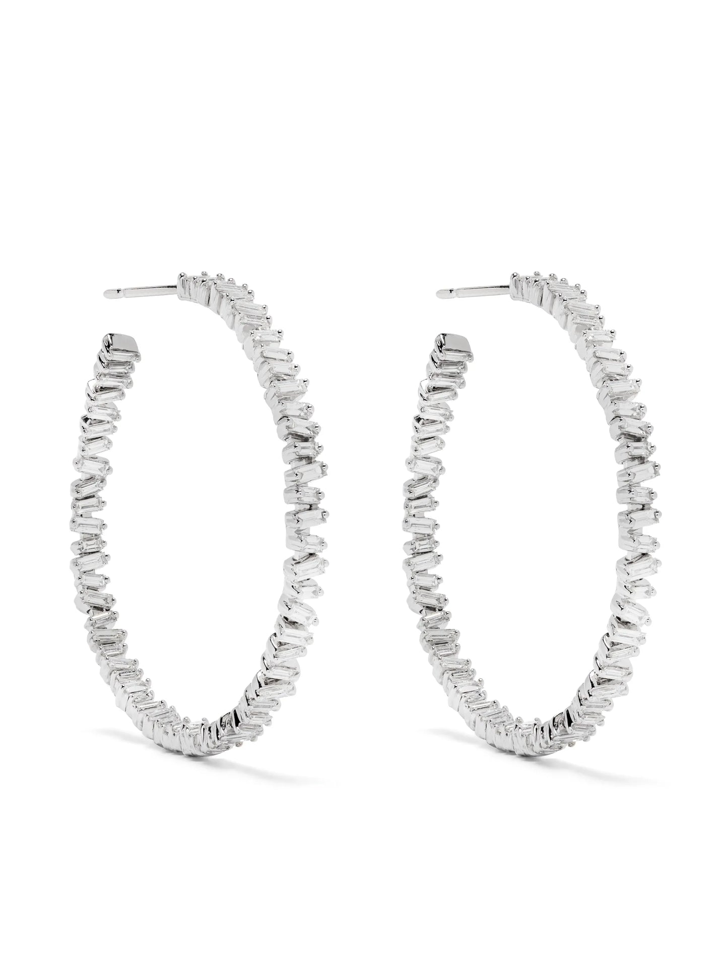18kt gold Fireworks diamond hoop earrings