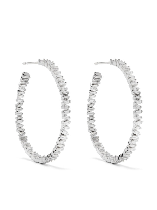 18kt gold Fireworks diamond hoop earrings