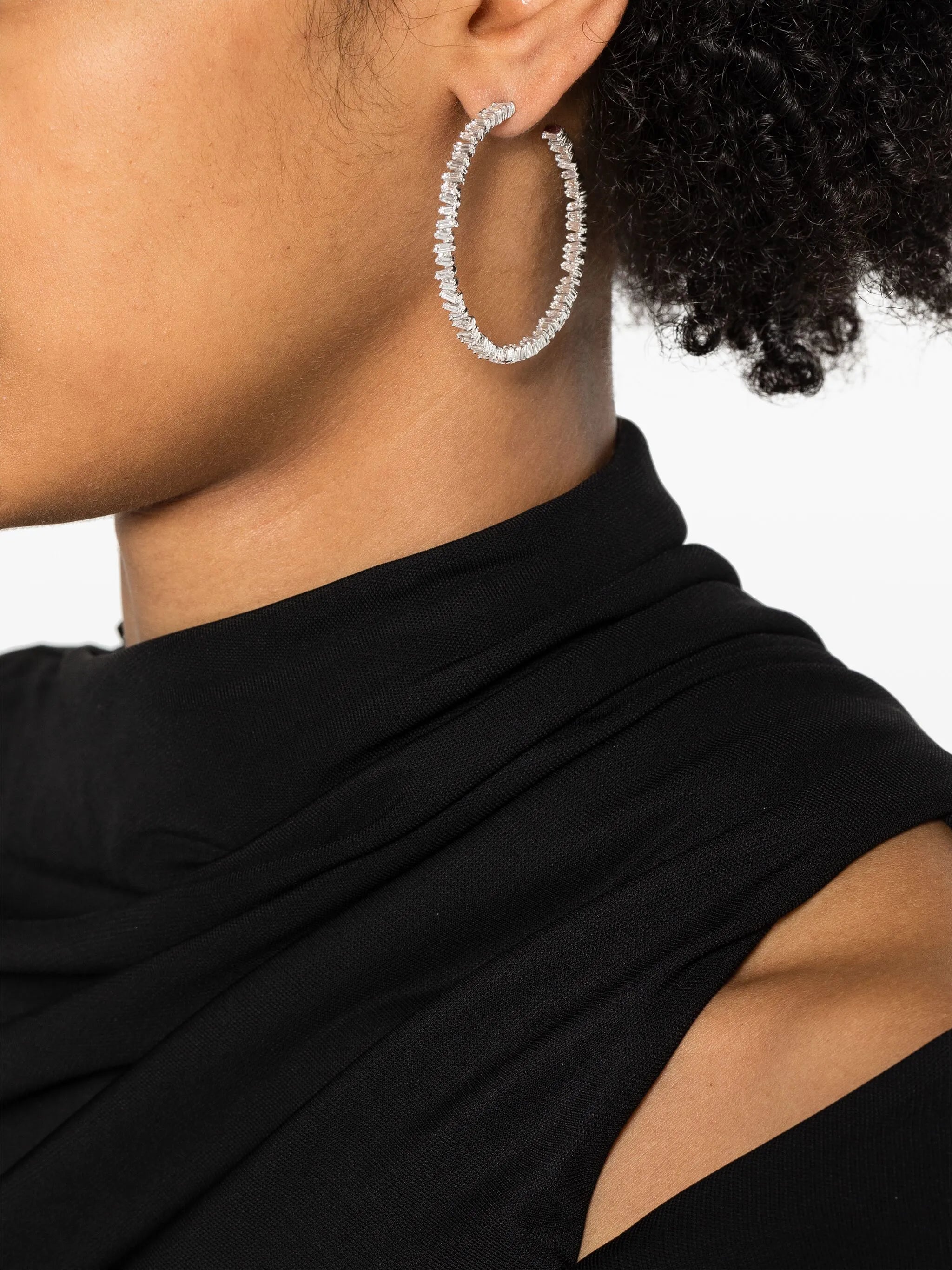 18kt gold Fireworks diamond hoop earrings