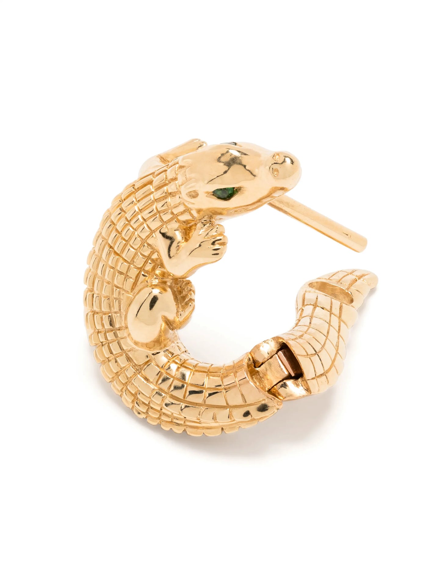 18kt yellow gold Alligator Twist tsavorite single earring