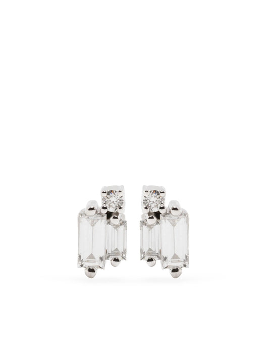 18kt white gold diamond stud earrings