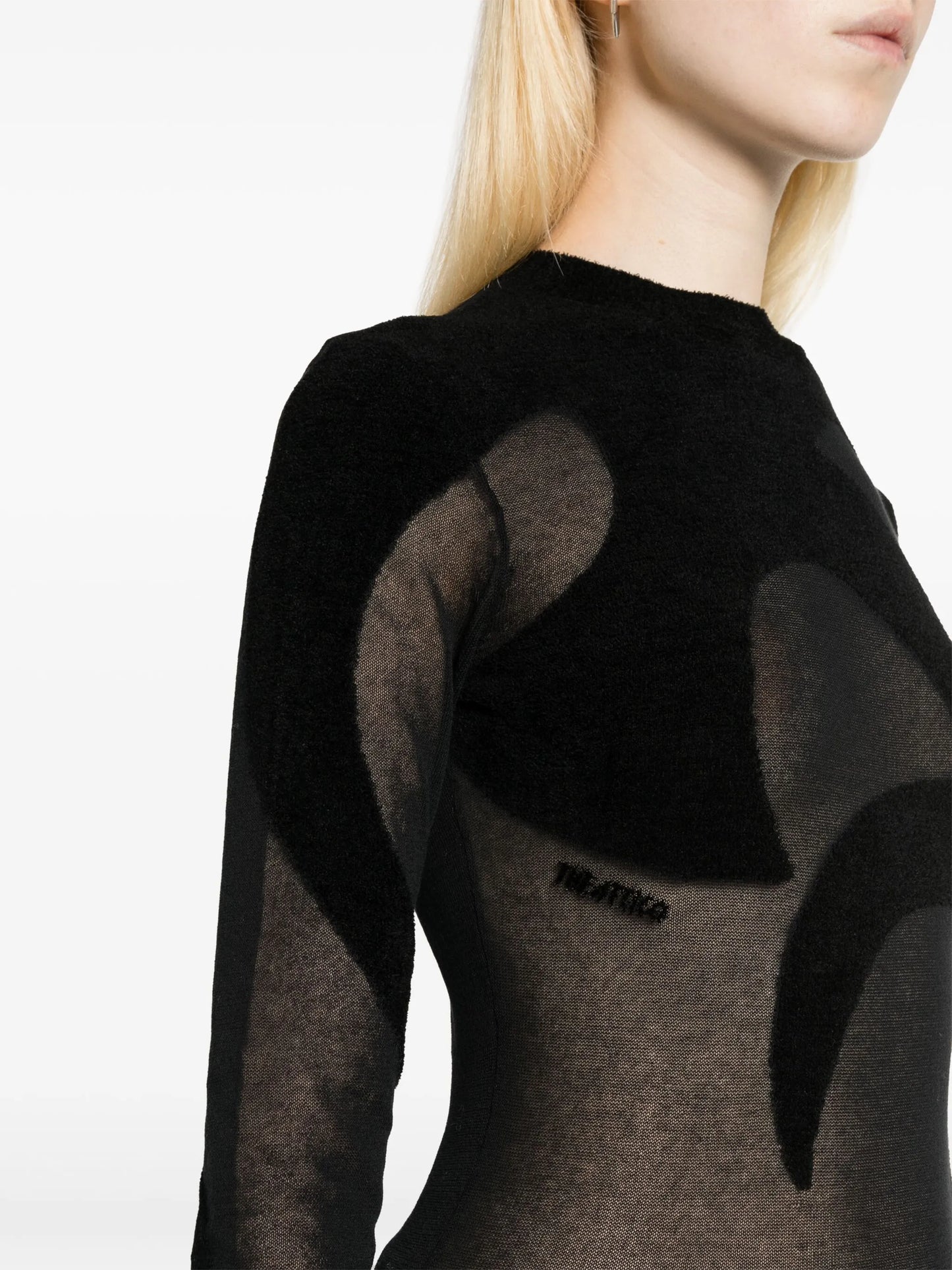 fine-knit sheer top
