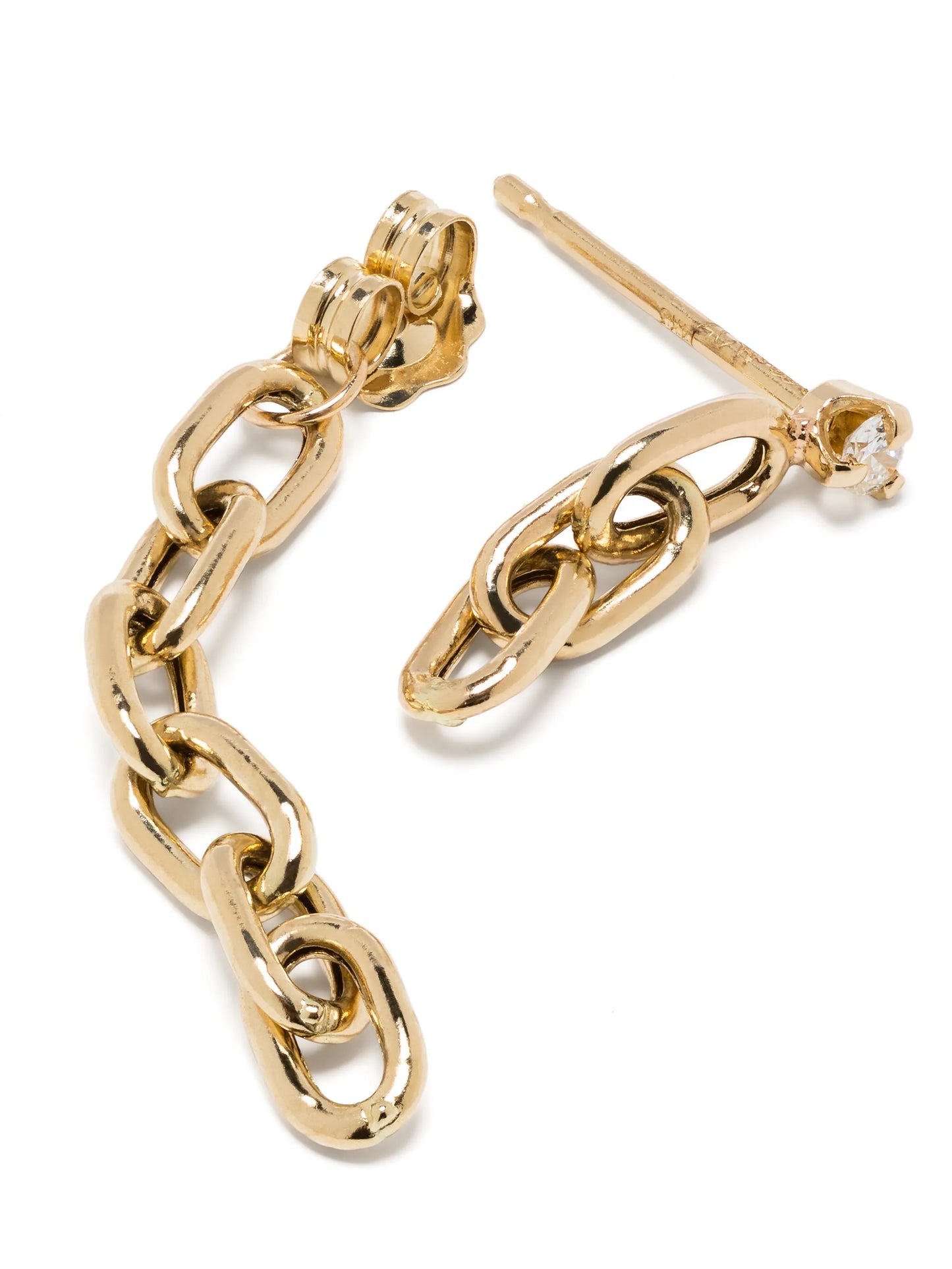 14kt yellow gold medium diamond drop earrings