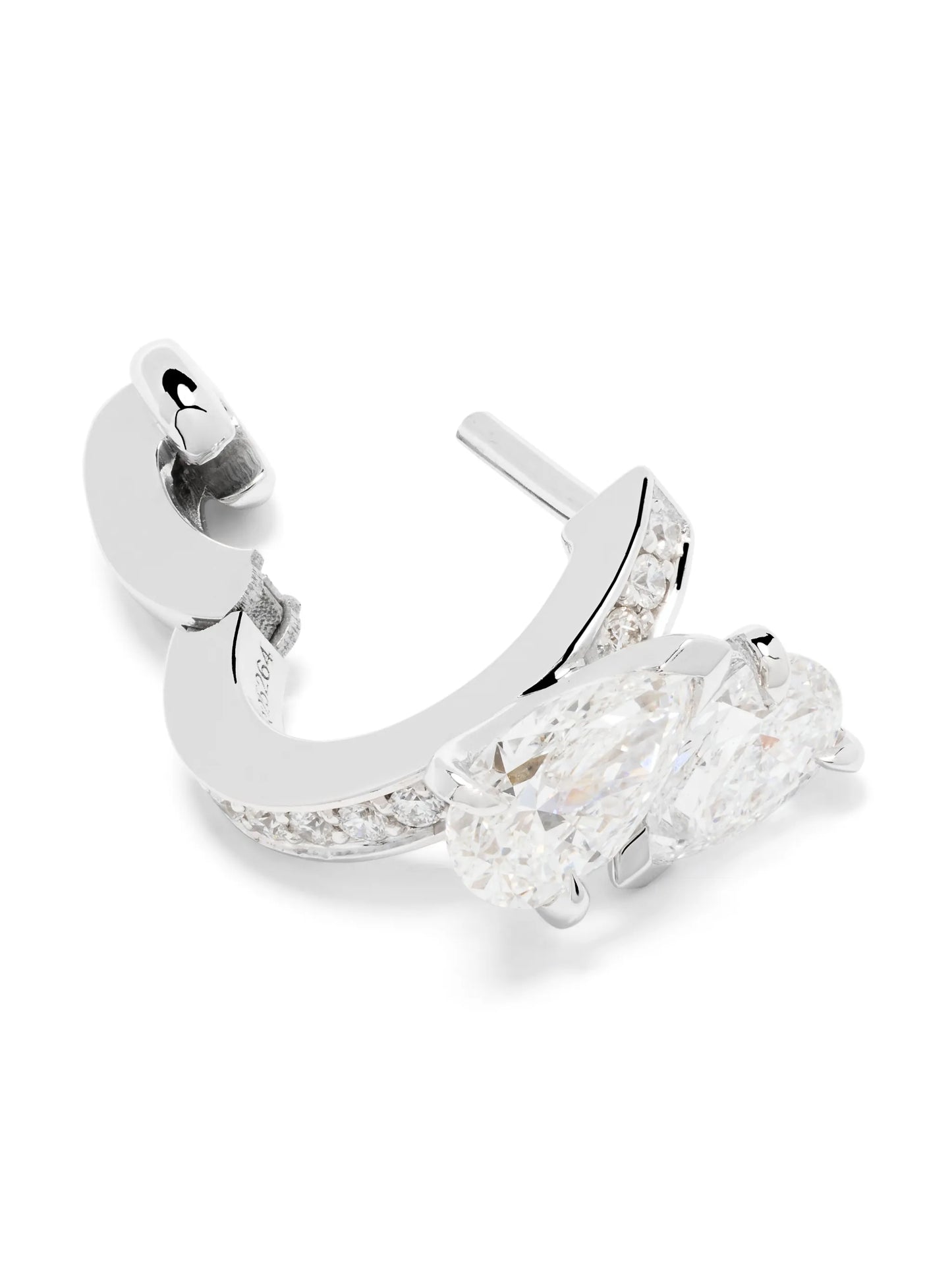 18K white gold Serti Sur Vide diamond earring
