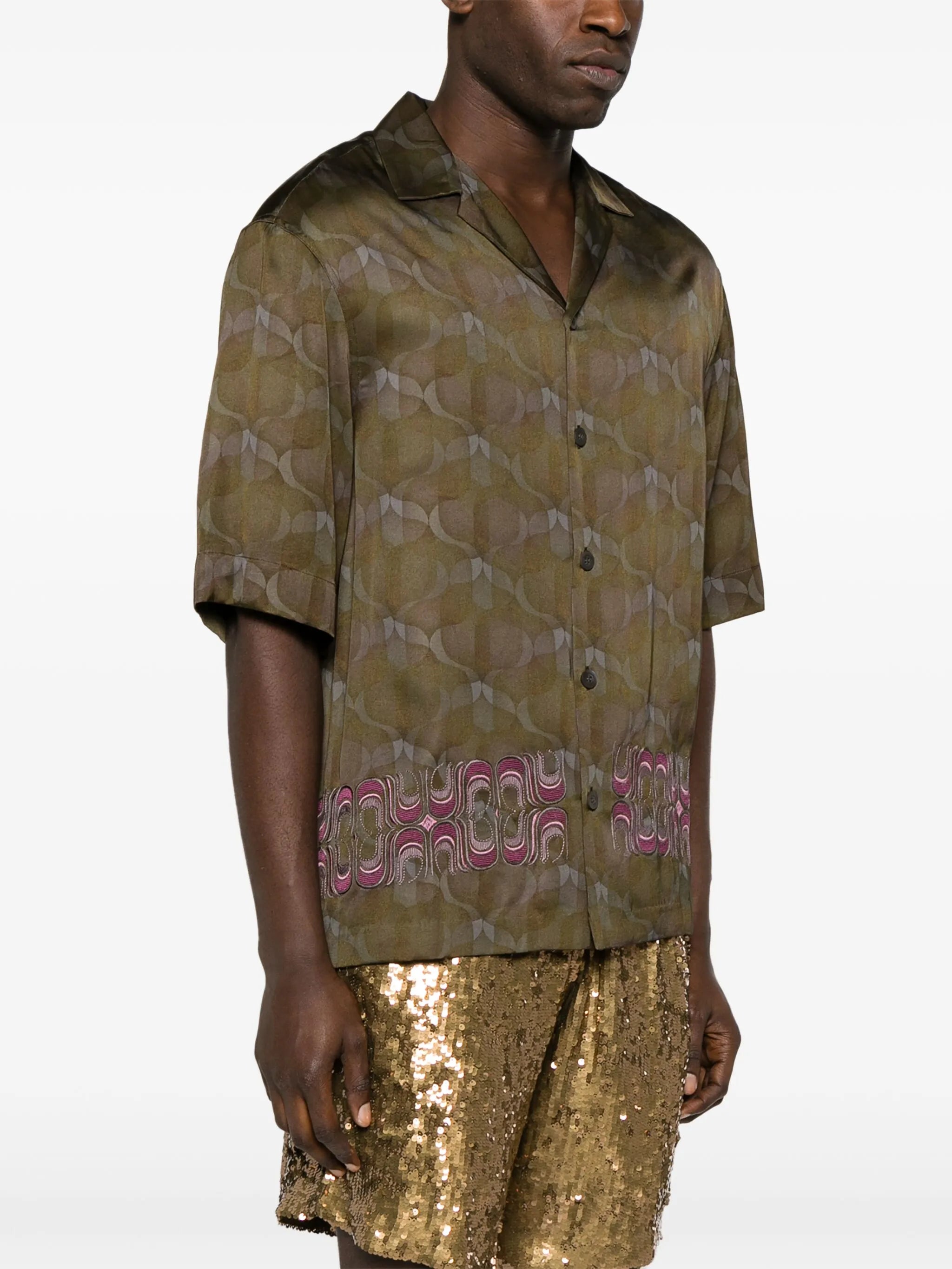 Cassi EMB satin shirt