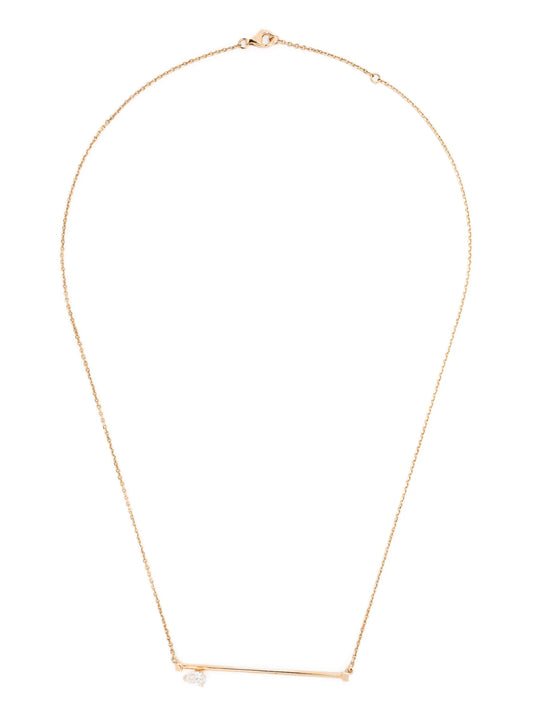 18kt rose gold Serti sur Vide chain-link diamond pendant necklace