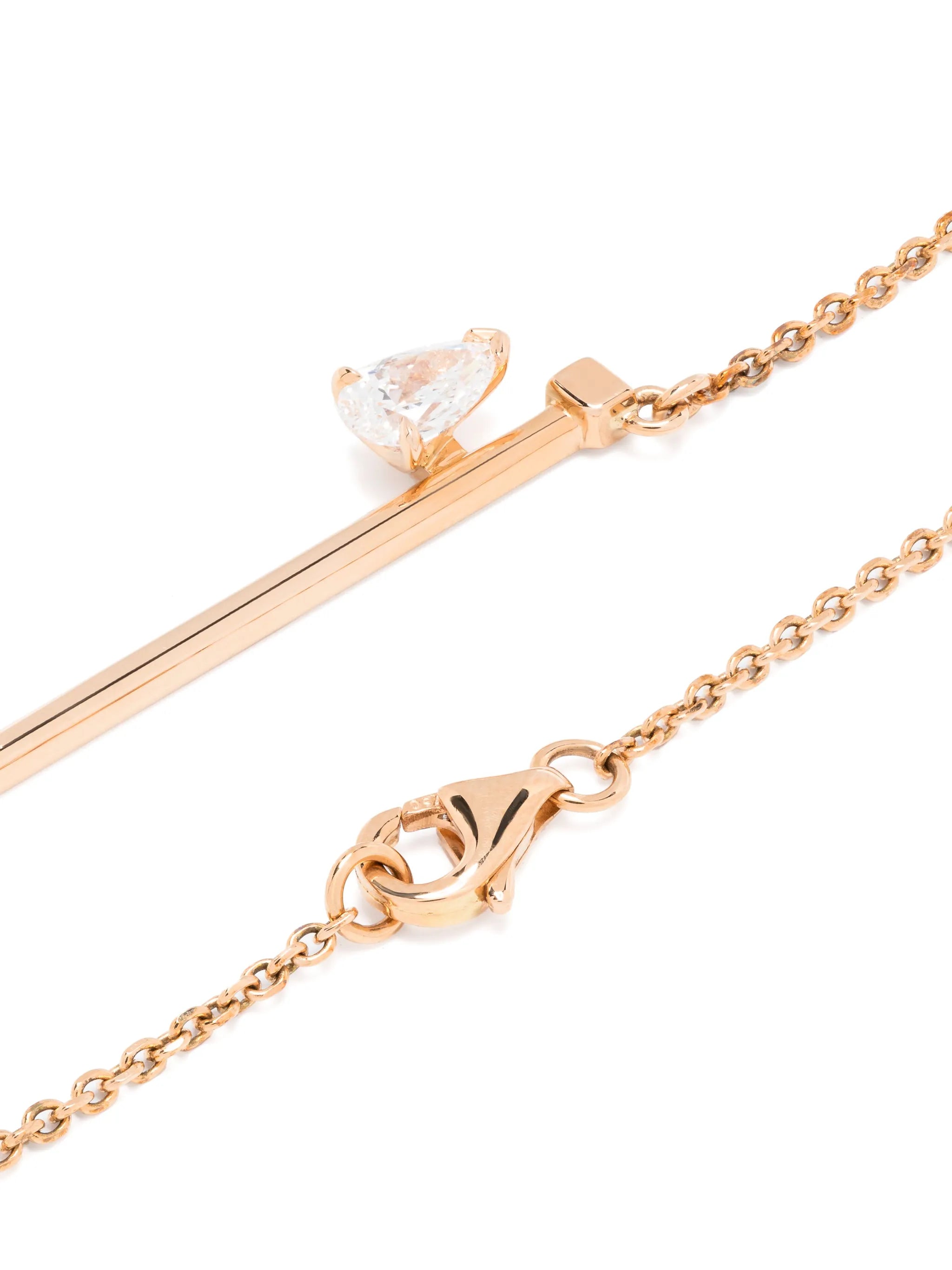 18kt rose gold Serti sur Vide chain-link pendant necklace