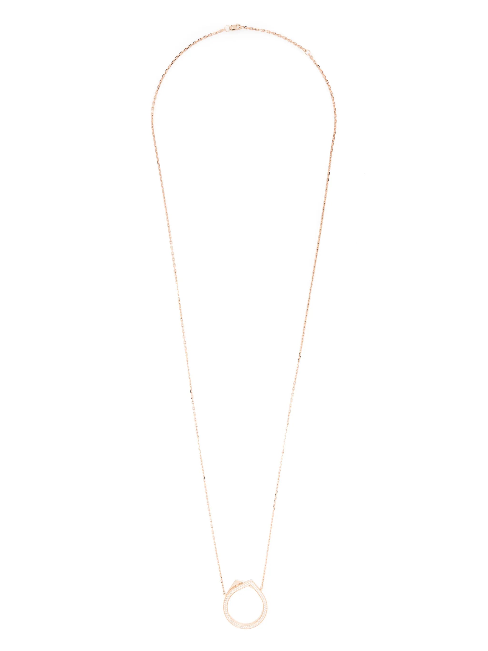 18kt rose gold Antifer diamond pendant necklace