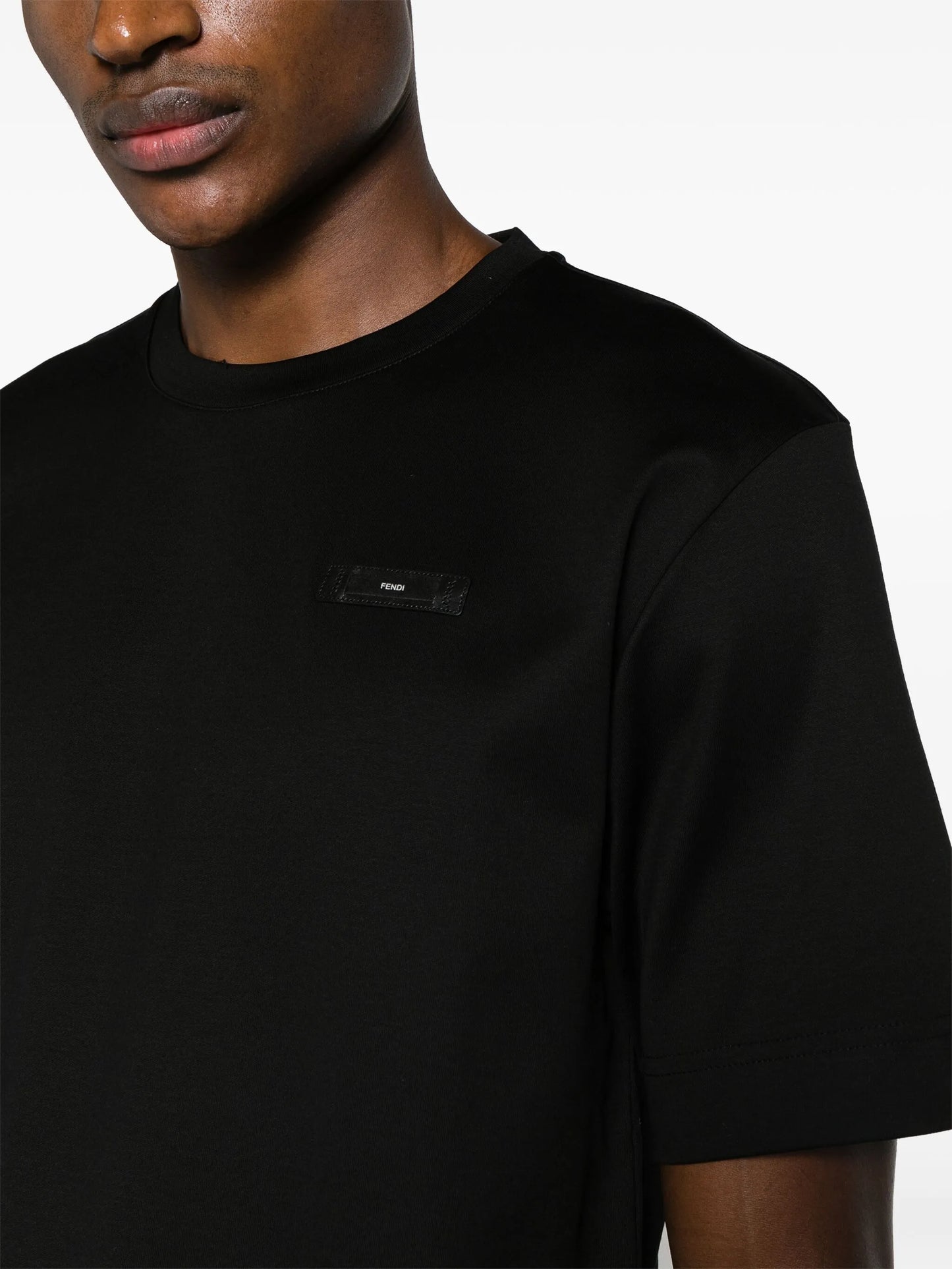 logo-patch crew neck T-shirt