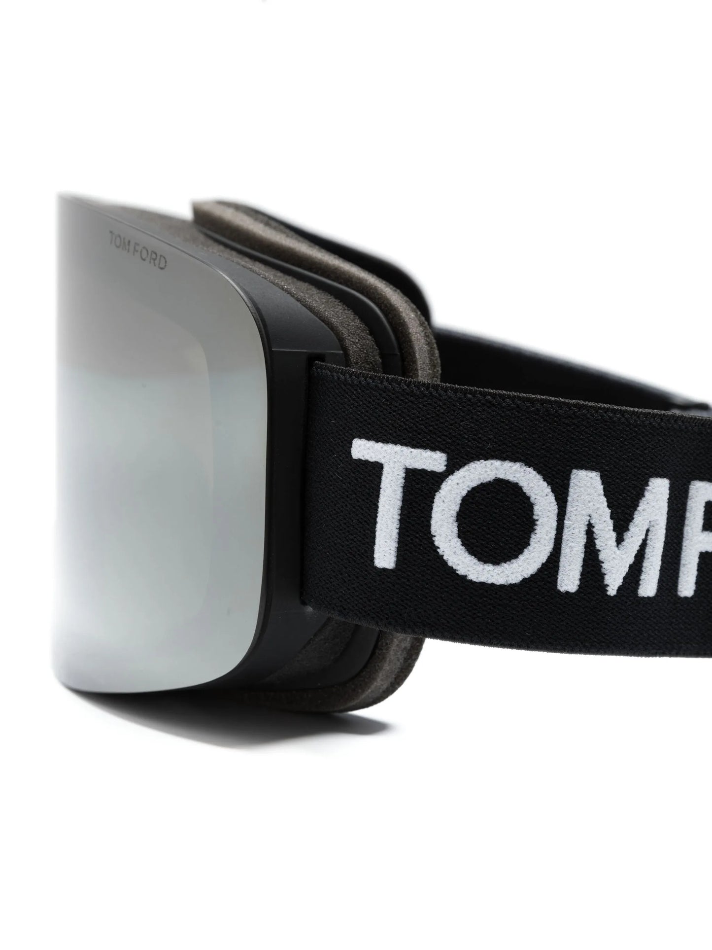 logo-band mirrored-lenses ski goggles