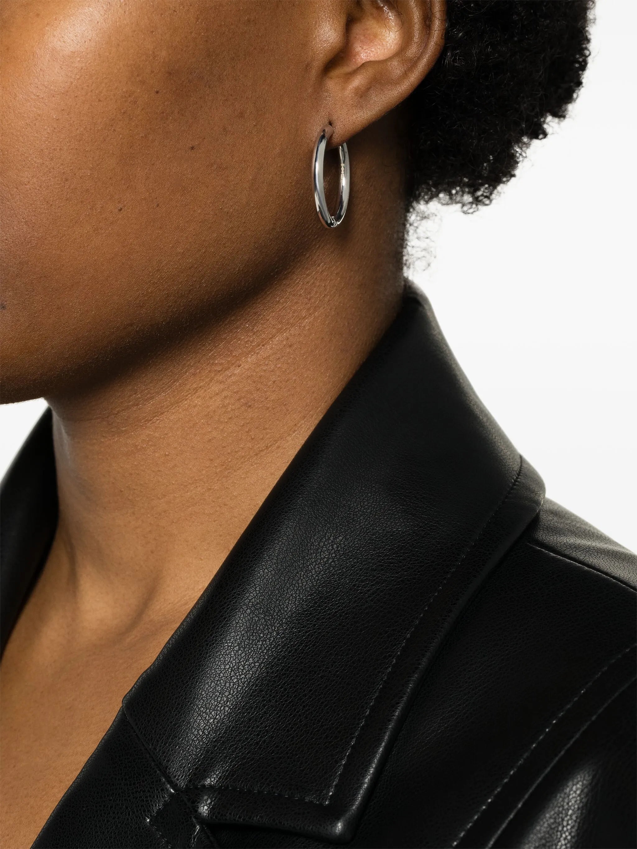 Tube huggy hoop earrings