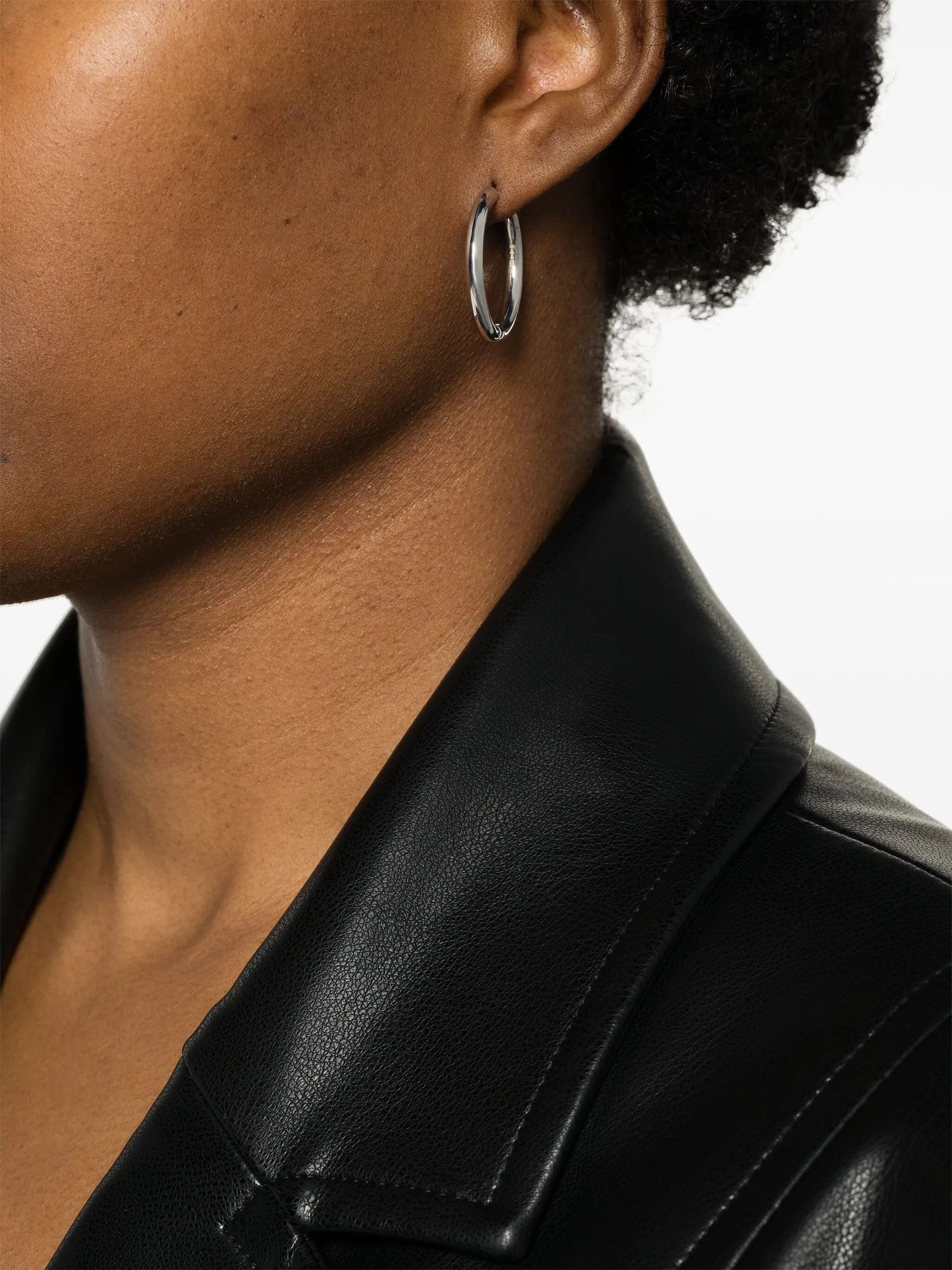 Tube huggy hoop earrings