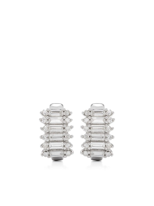 Stack Baguette J-shaped hoop earrings