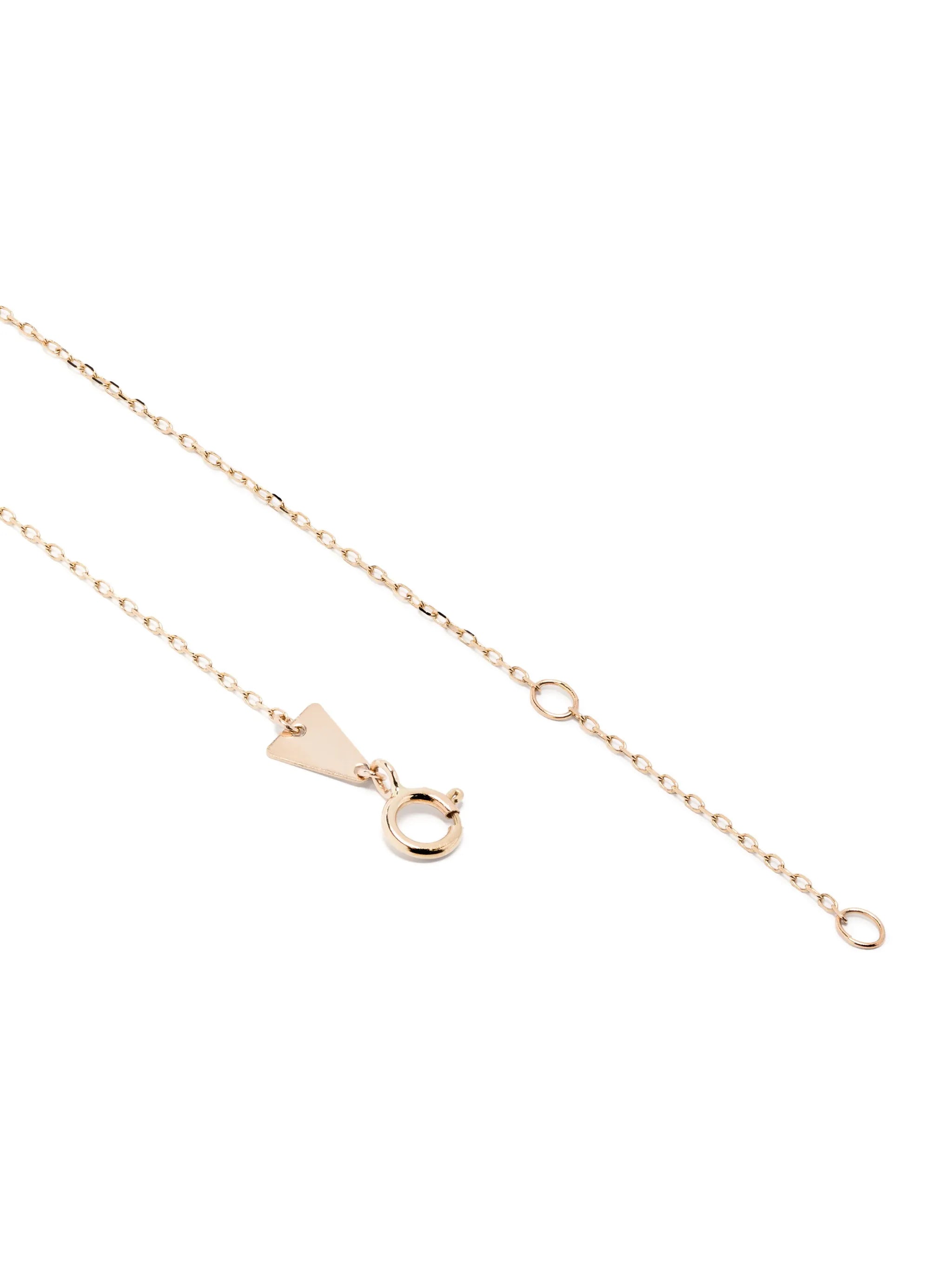 14kt yellow gold Hamsa pendant white and blue diamond necklace