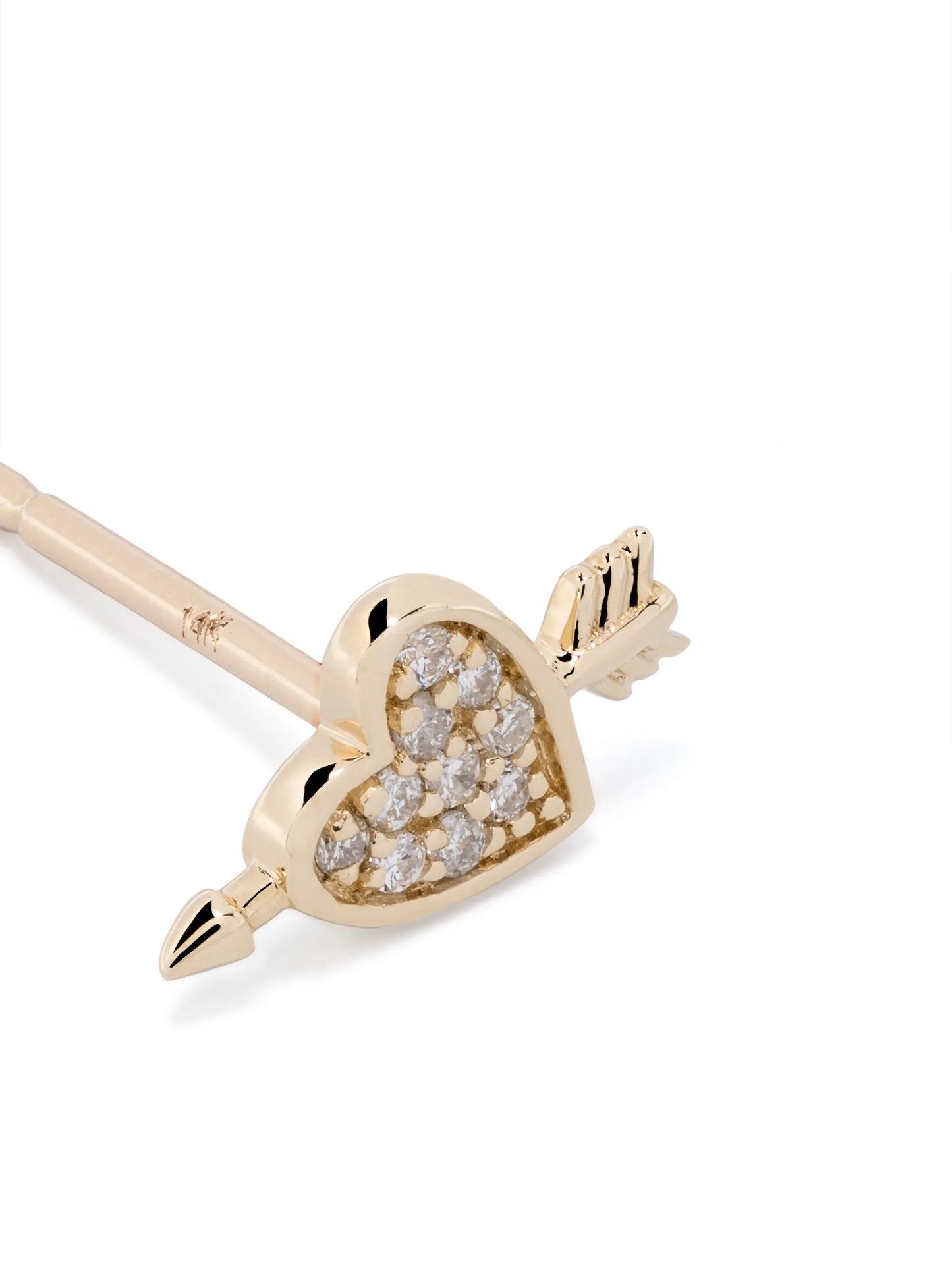 14kt yellow gold Heart and Arrow diamond stud earrings