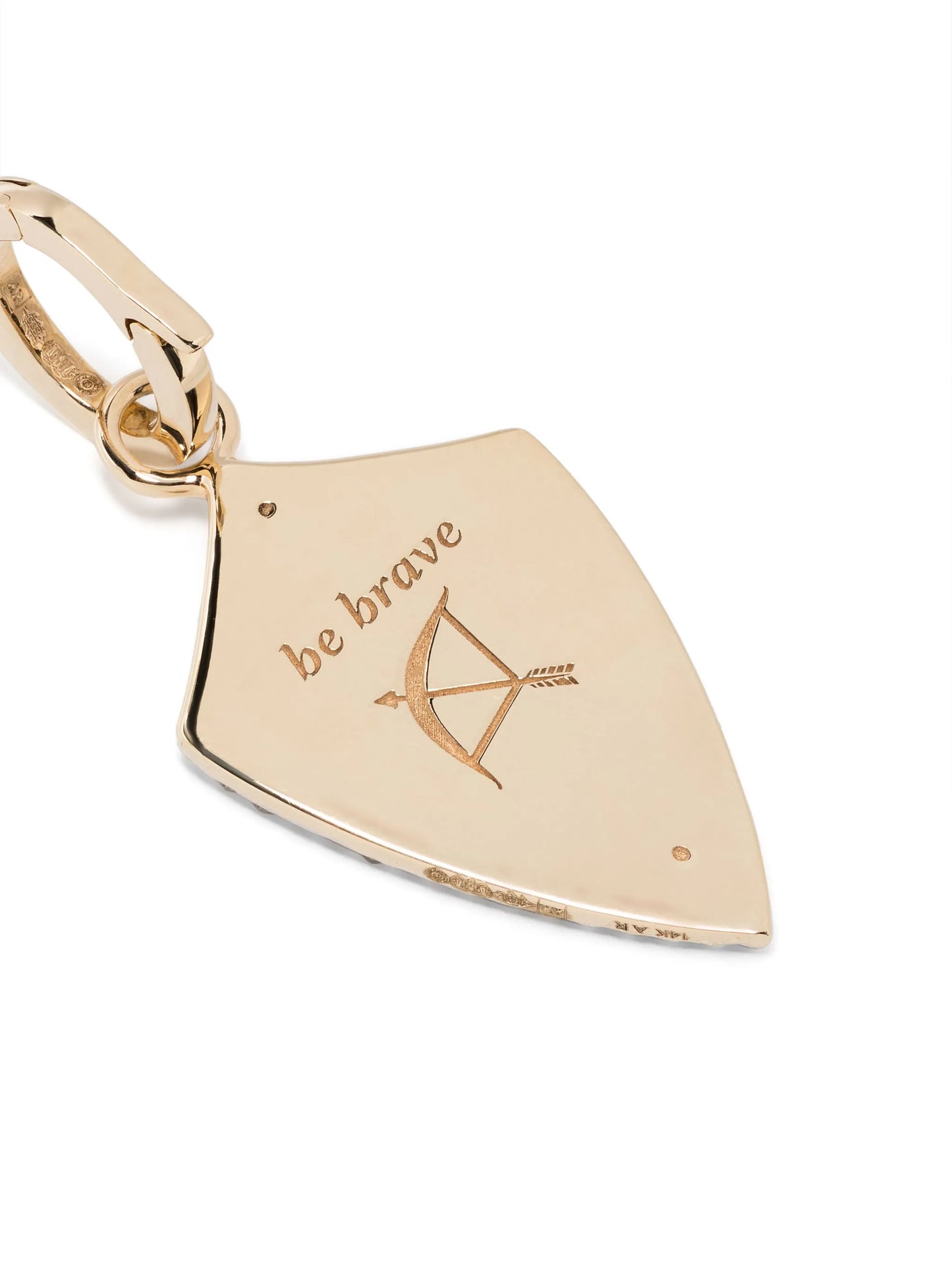 14kt yellow gold Heart Shield diamond charm pendant