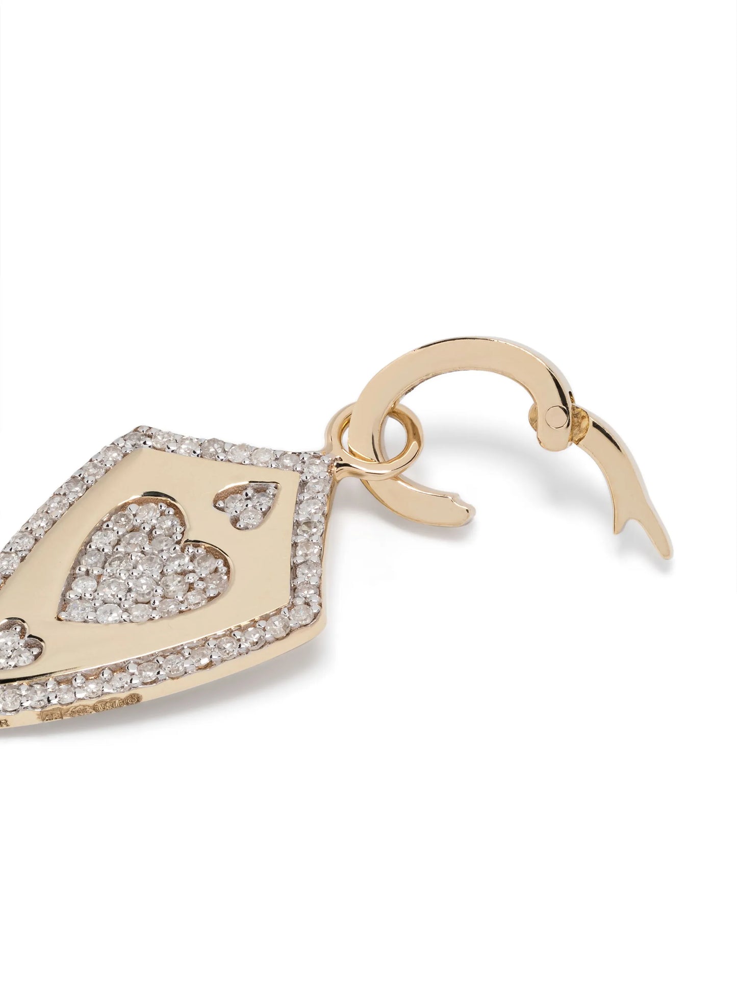 14kt yellow gold Heart Shield diamond charm pendant