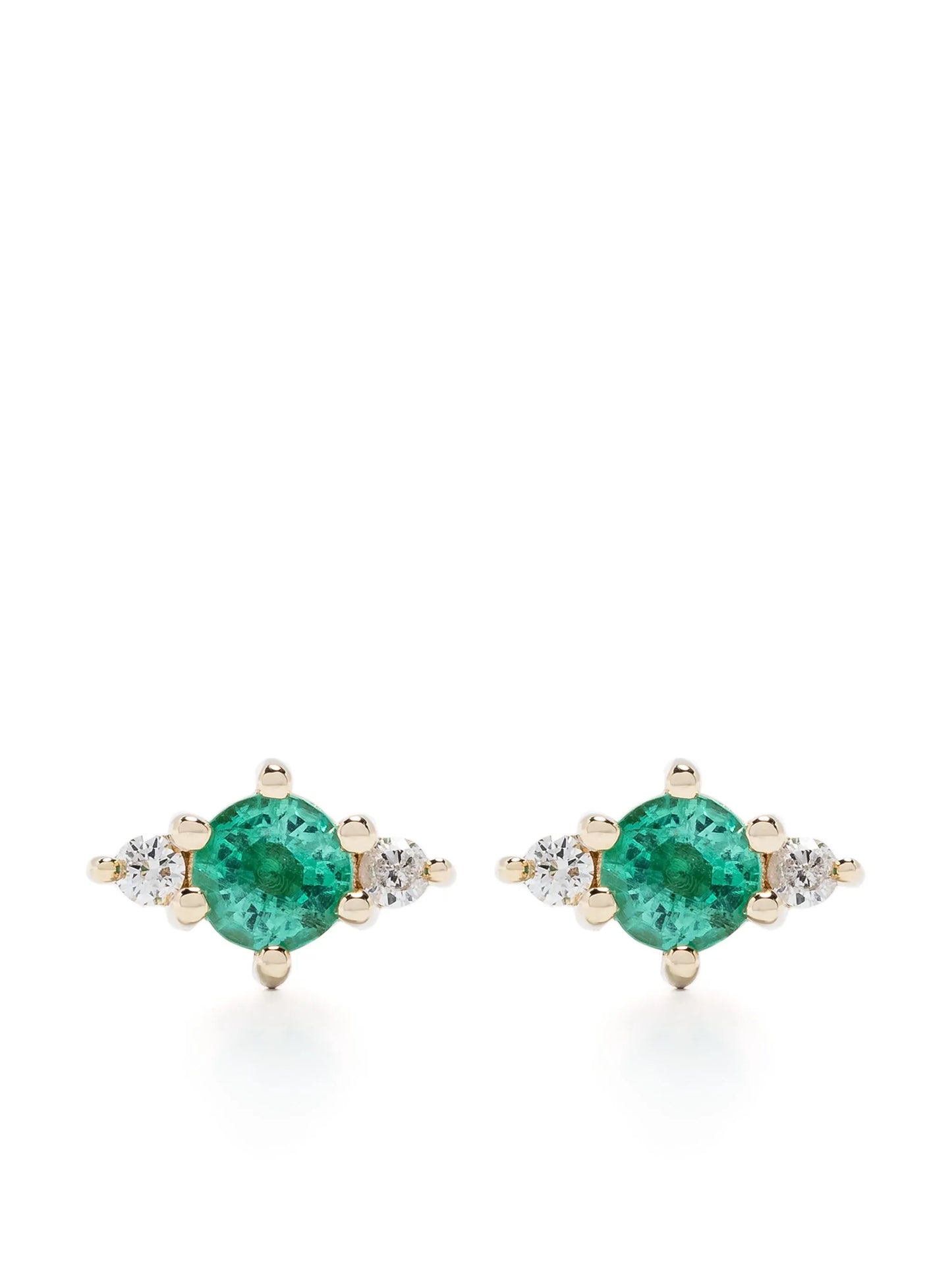 14kt yellow gold Trio Posts diamond stud earrings