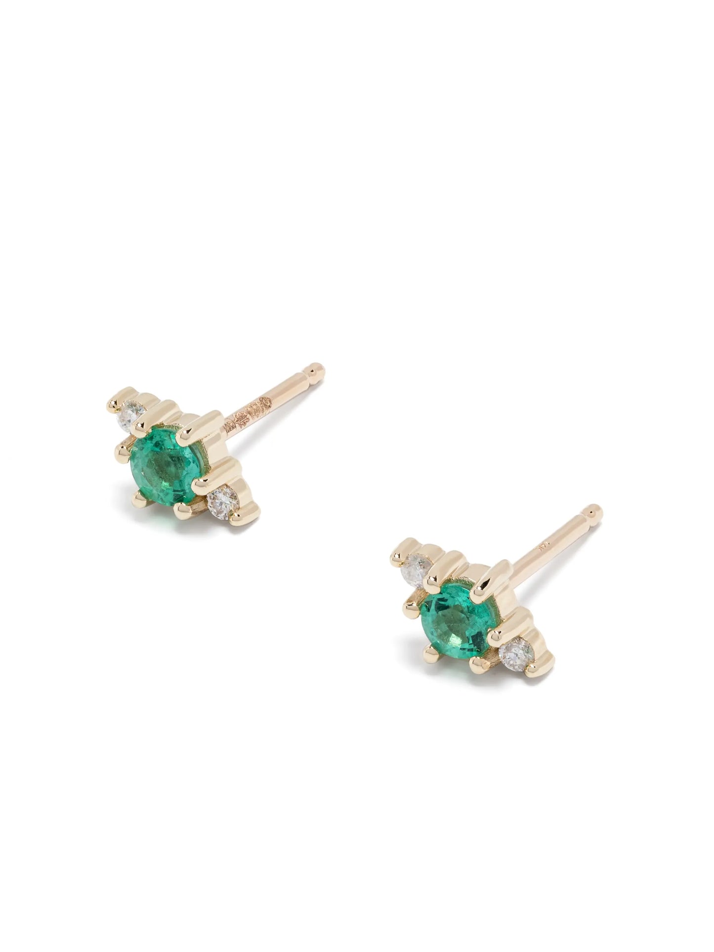 14kt yellow gold Trio Posts diamond stud earrings