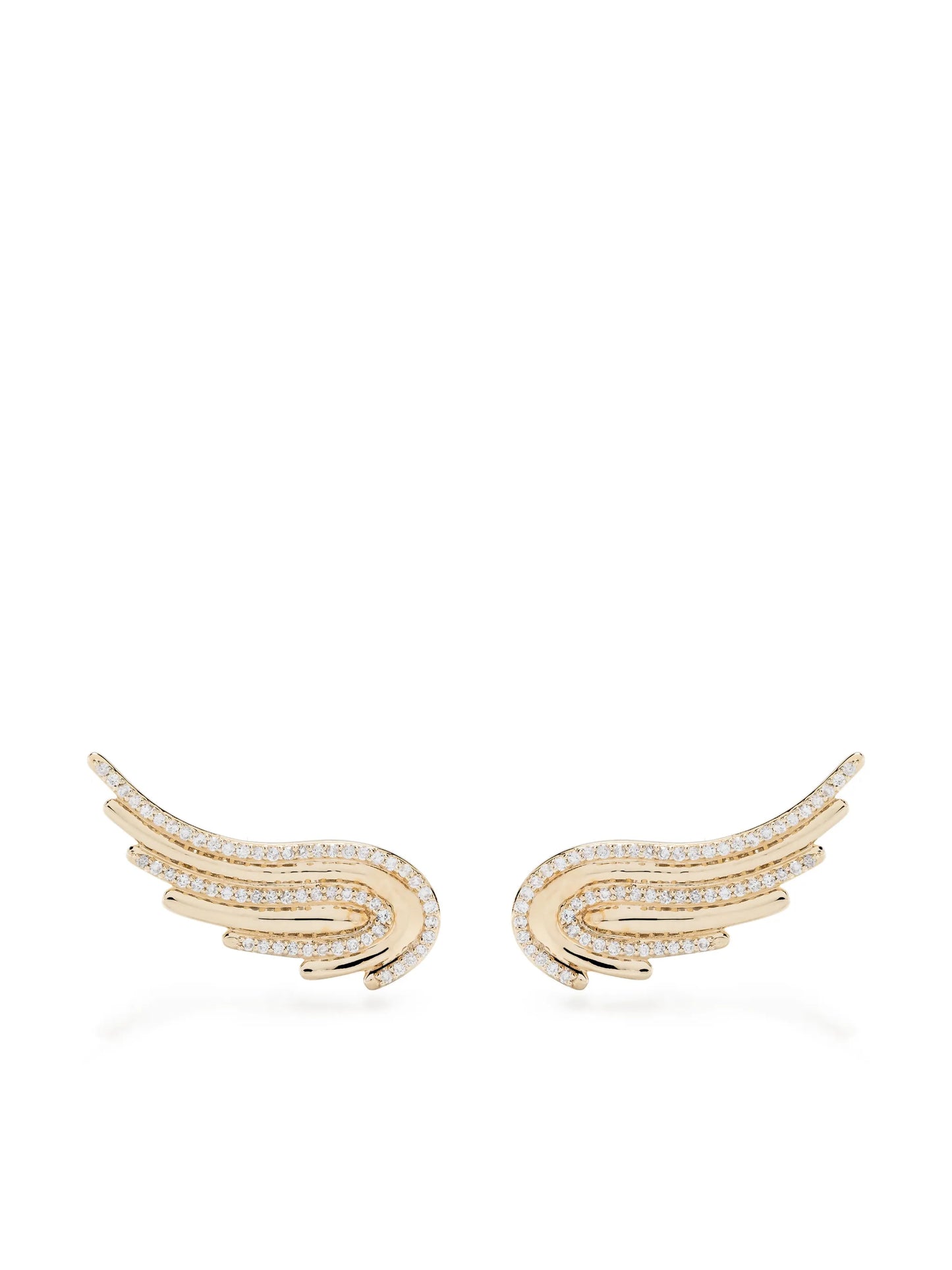 14kt yellow gold Large Flight Wings diamond earrings