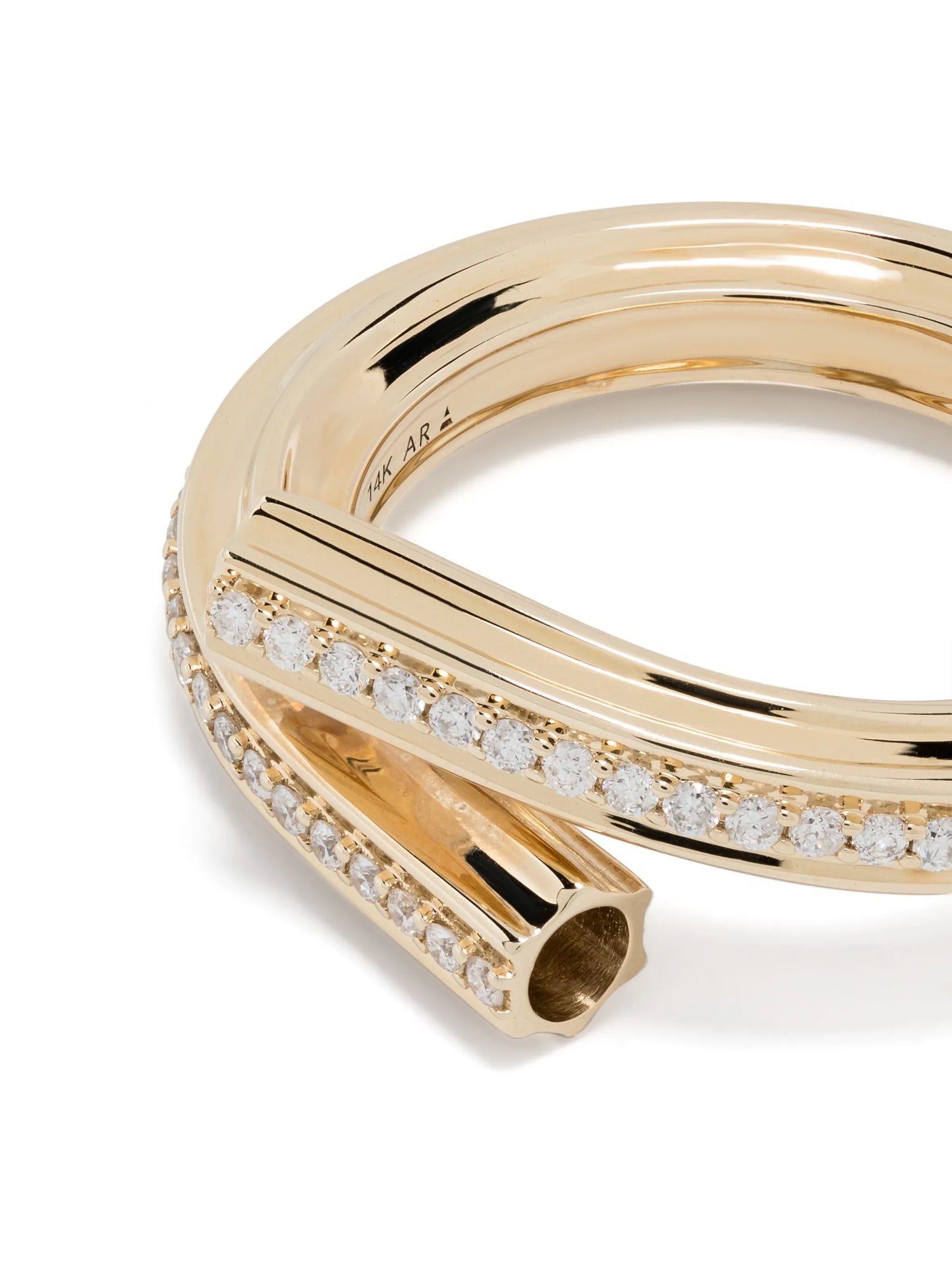 14kt yellow gold diamond Macaroni Eternity ring