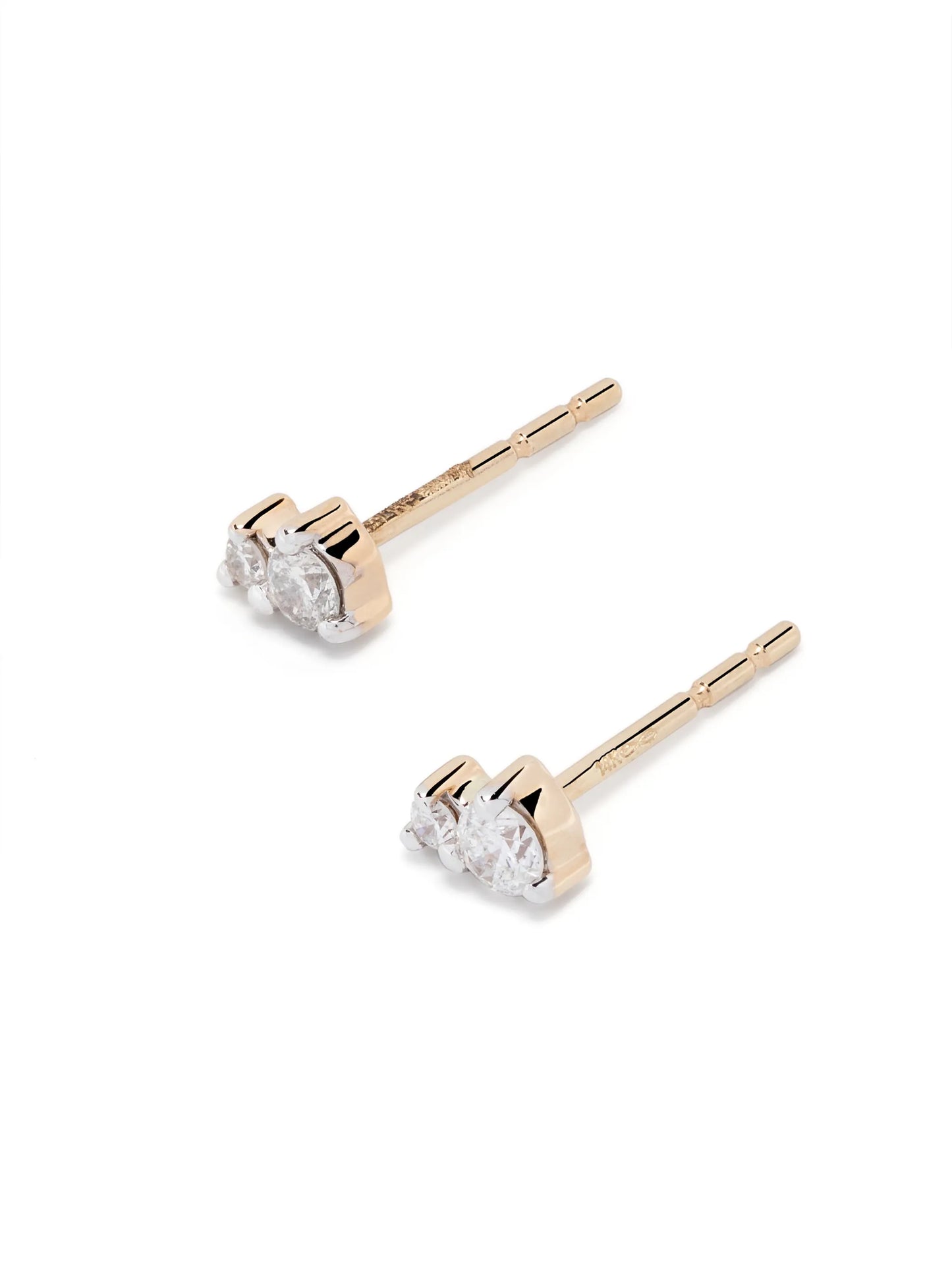 14kt yellow gold diamond amigos post-stud earrings