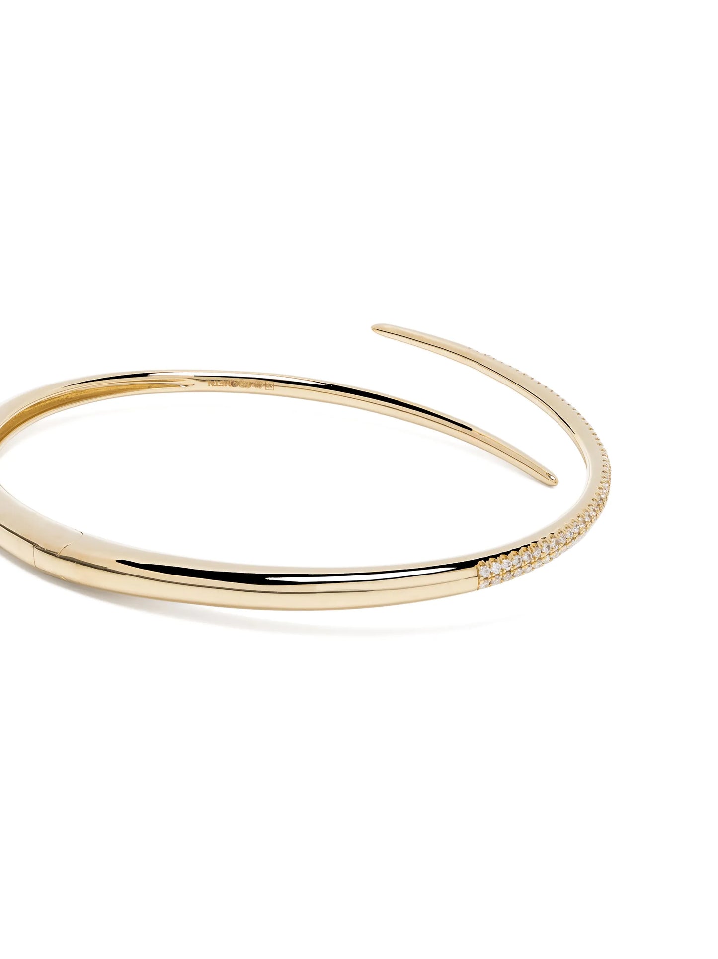 14kt yellow gold Thorn diamond cuff bracelet