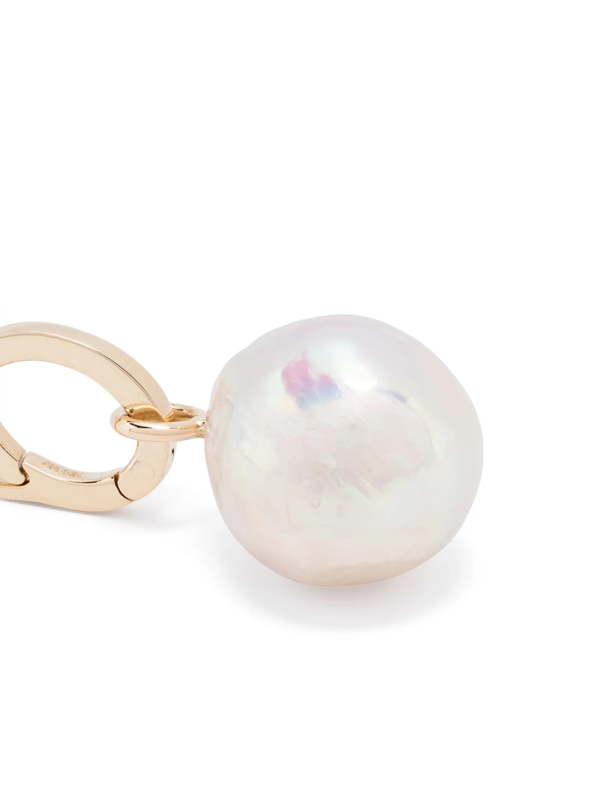 14kt yellow gold pearl drop hinged charm